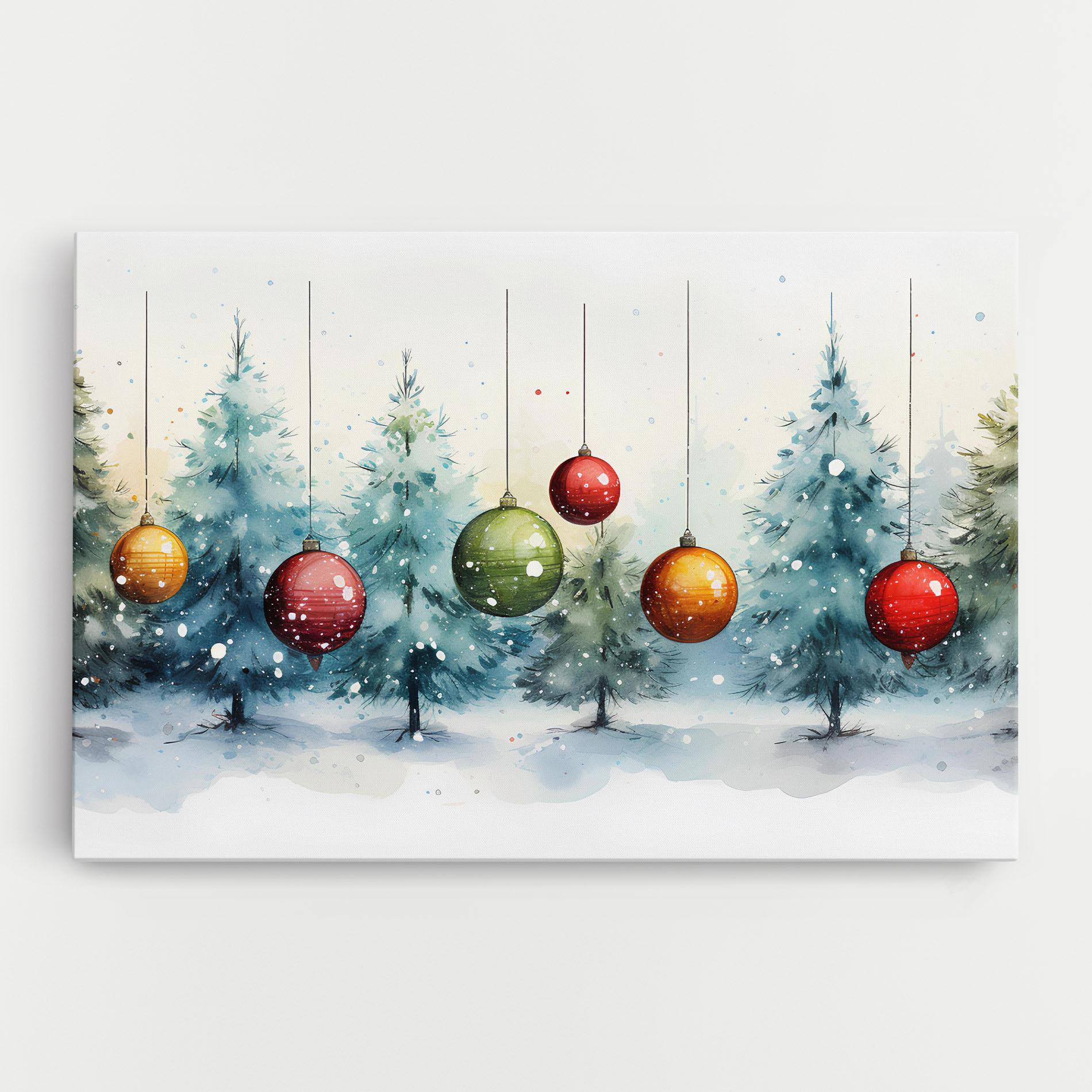 Obraz na Płótnie Christmas Tree Painting mockup 0