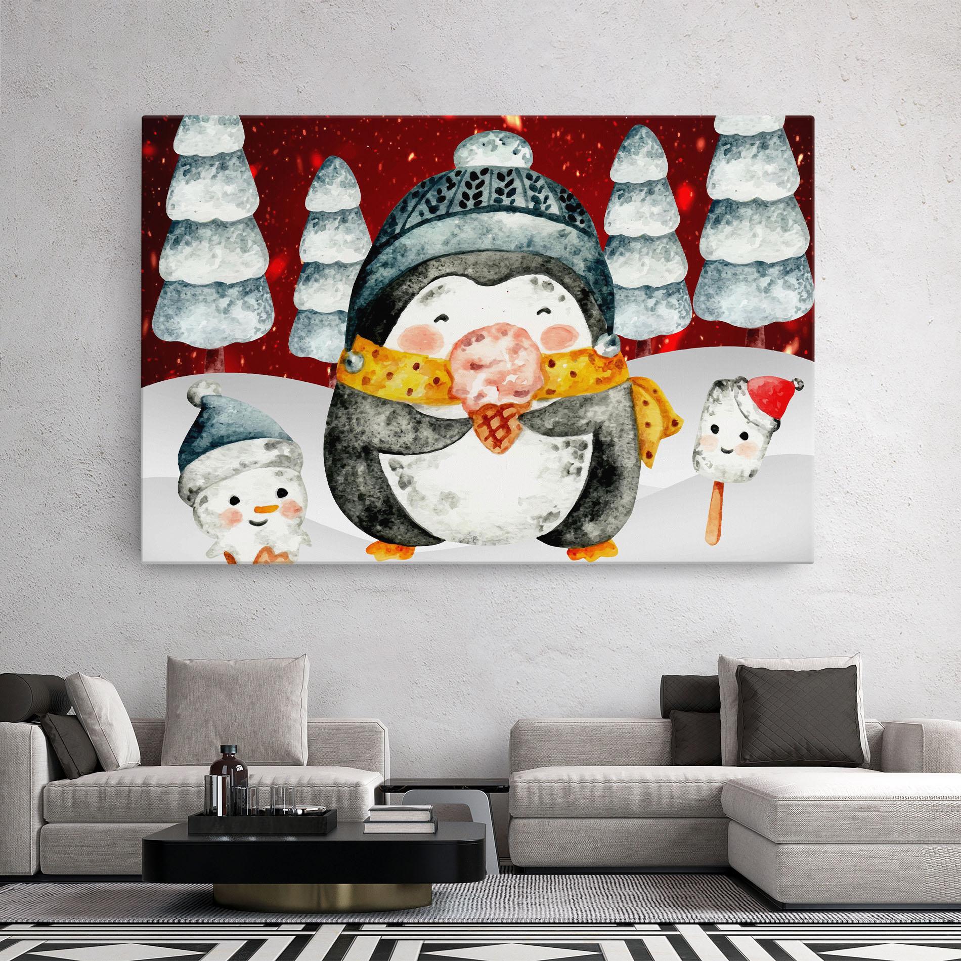 Obraz na Płótnie Yellow Pinguin mockup 2