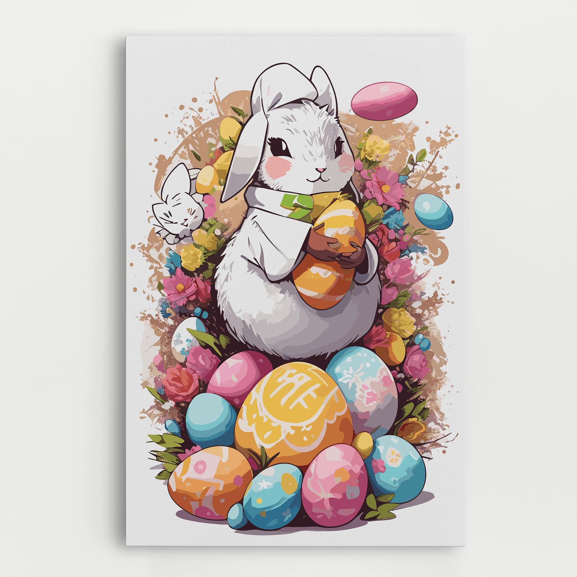 Obraz na Płótnie White Easter Bunny mockup 0