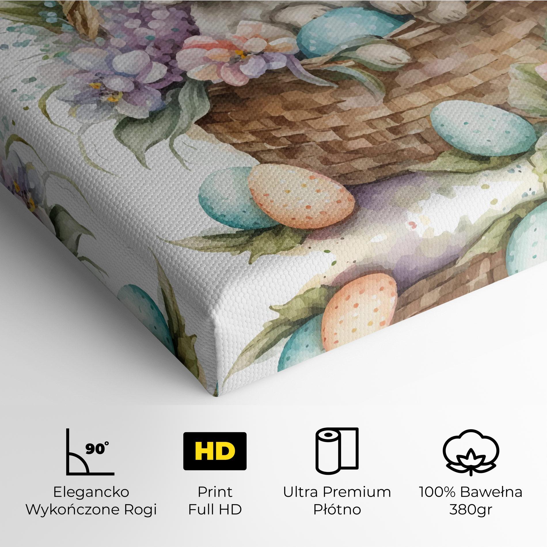 Obraz na Płótnie Cute Bunny In Basket mockup 4