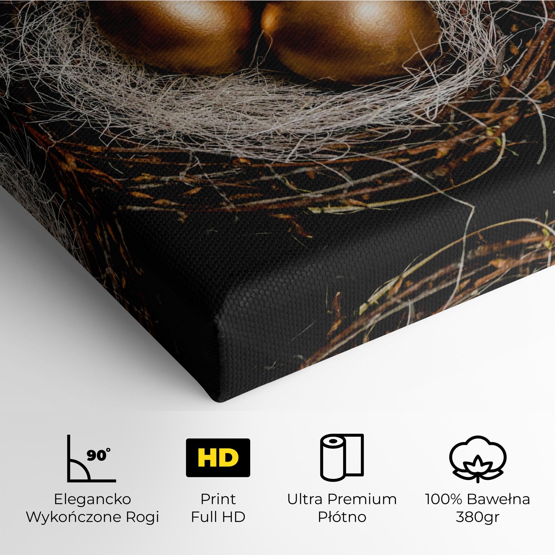 Obraz na Płótnie Pretty Golden Easter Eggs mockup 4