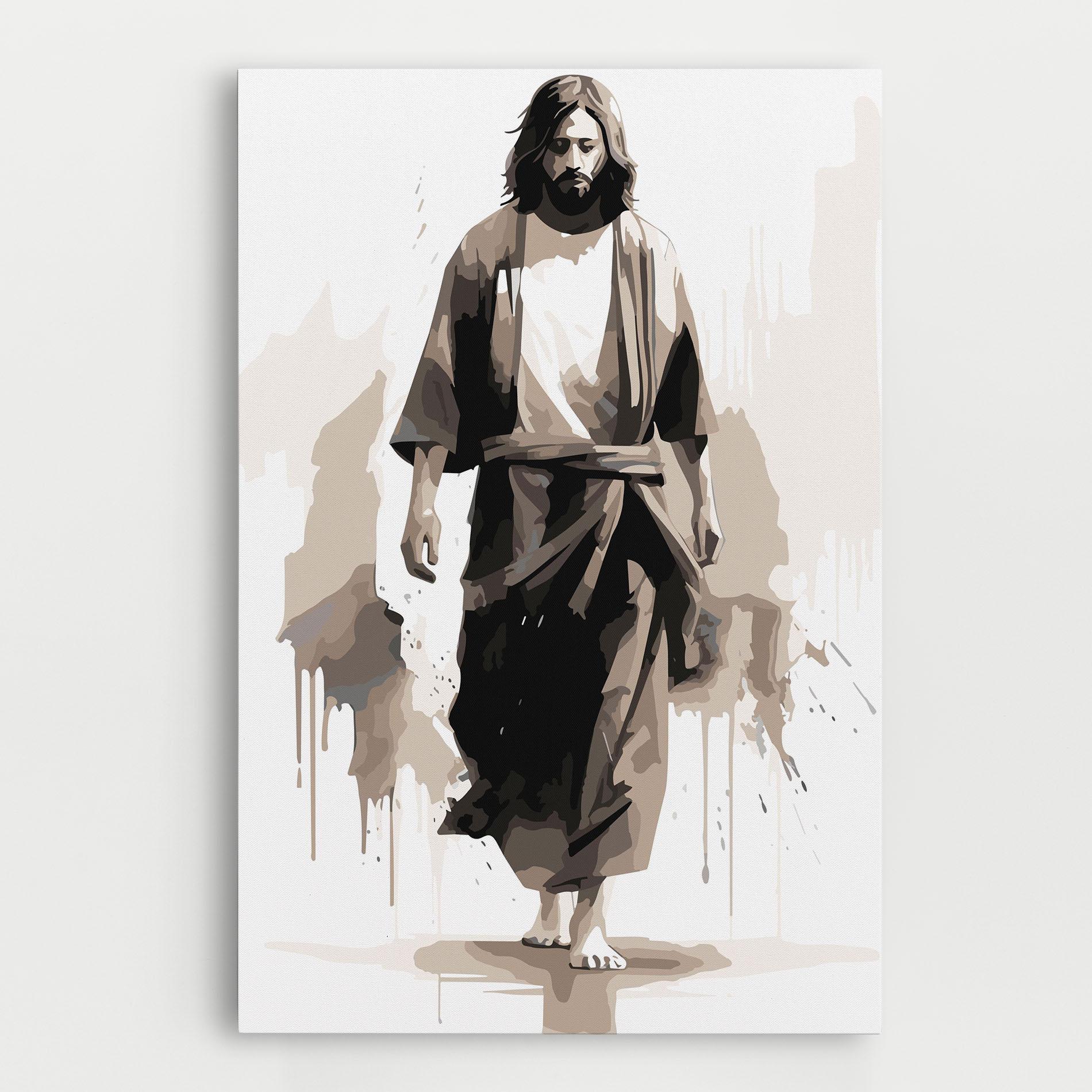 Obraz na Płótnie Cream Art Jesus mockup 0