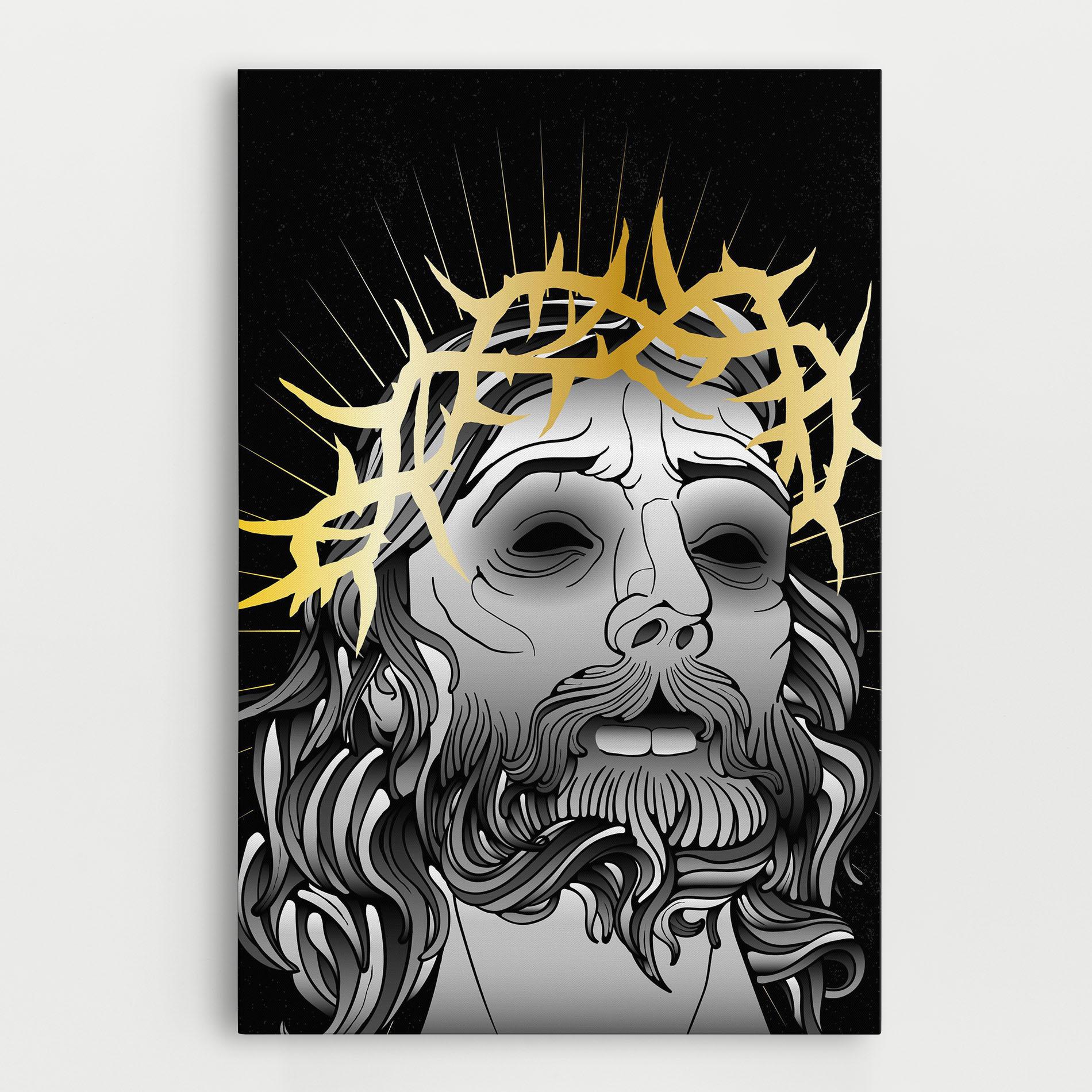 Obraz na Płótnie Gold Christ mockup 0