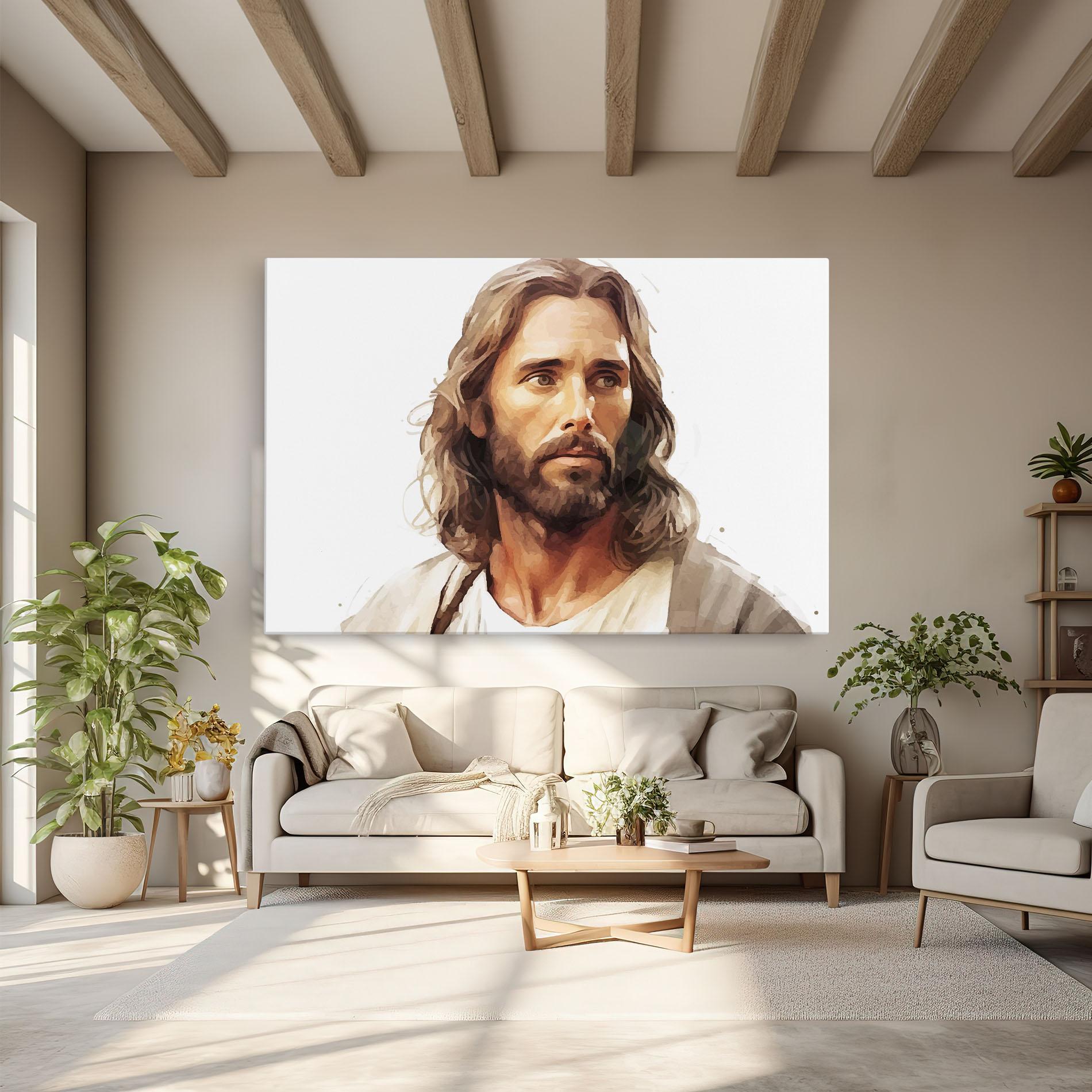 Obraz na Płótnie Jesus Long Hair mockup 6