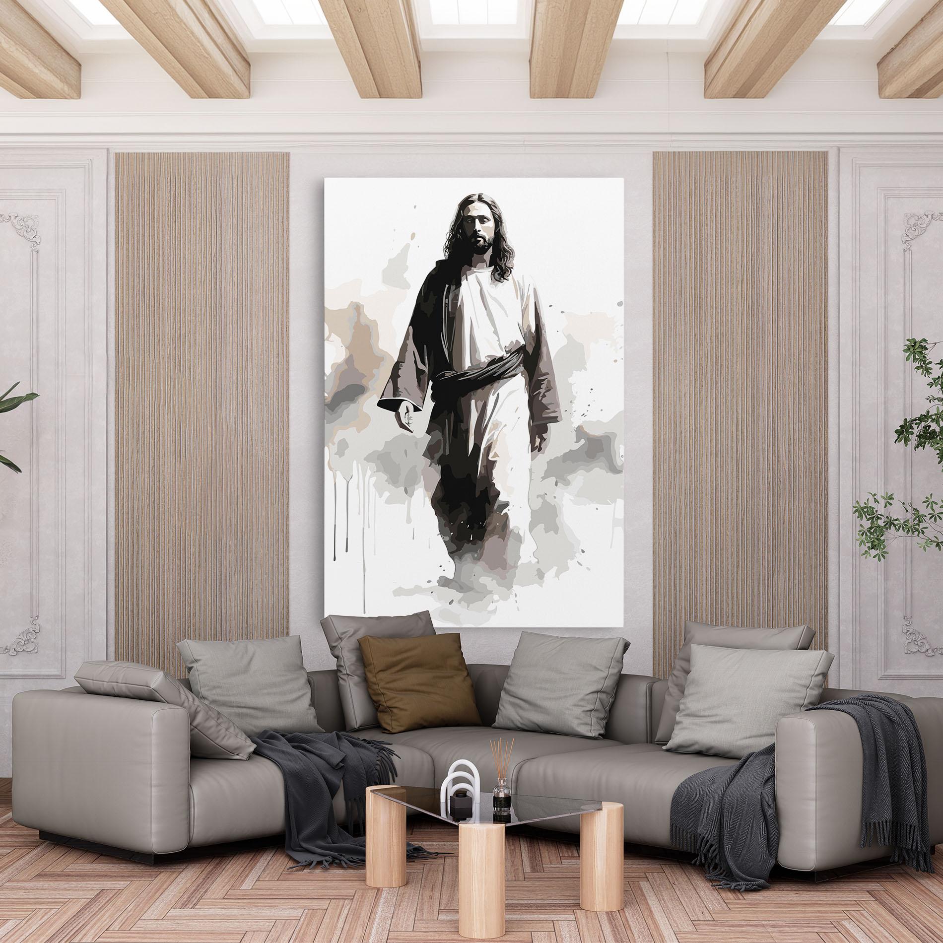 Obraz na Płótnie Watercolor Jesus mockup 6