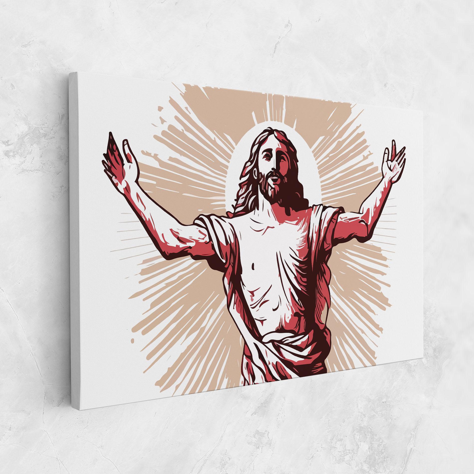 Obraz na Płótnie Artistic Jesus mockup 1