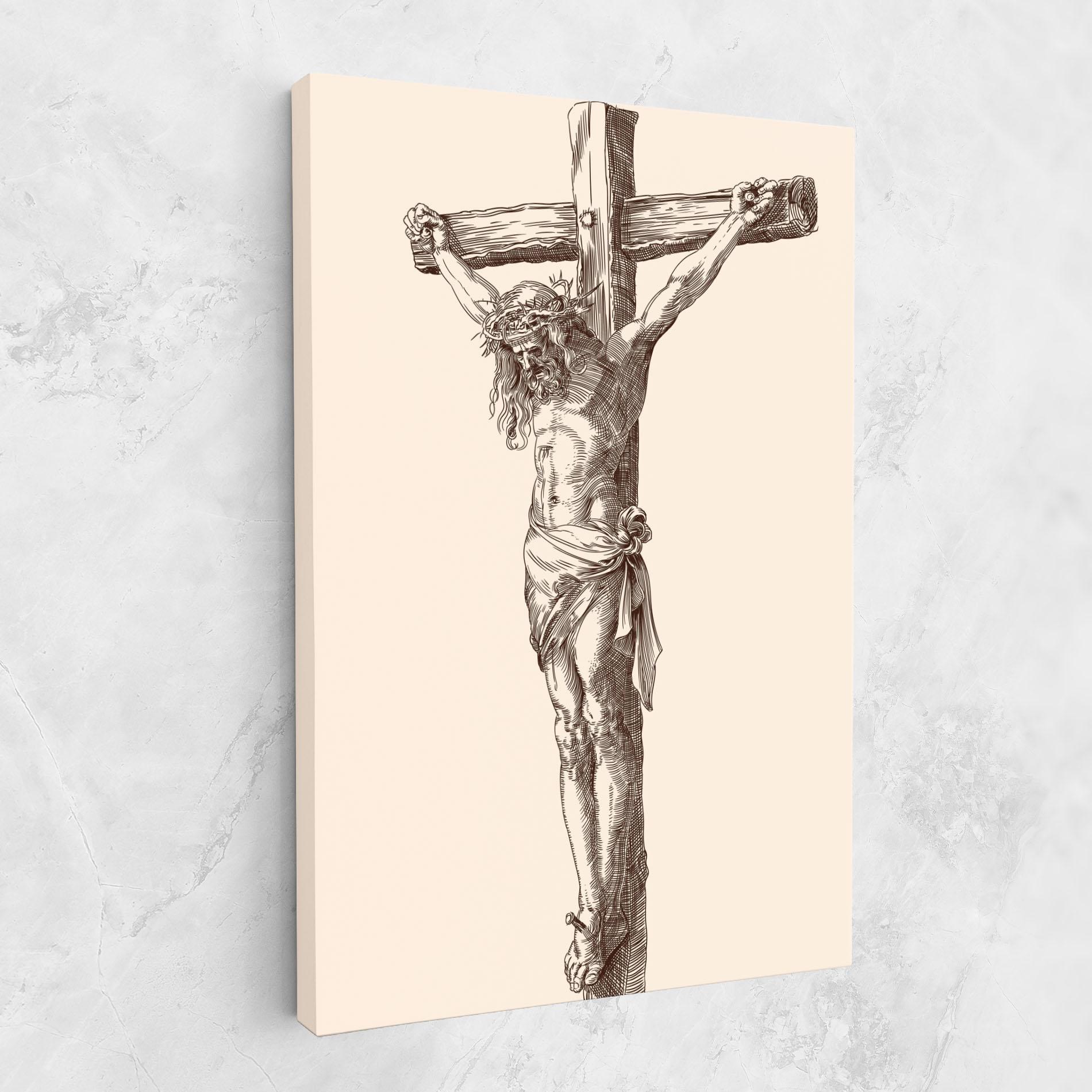 Obraz na Płótnie Brown Cross Jesus mockup 1