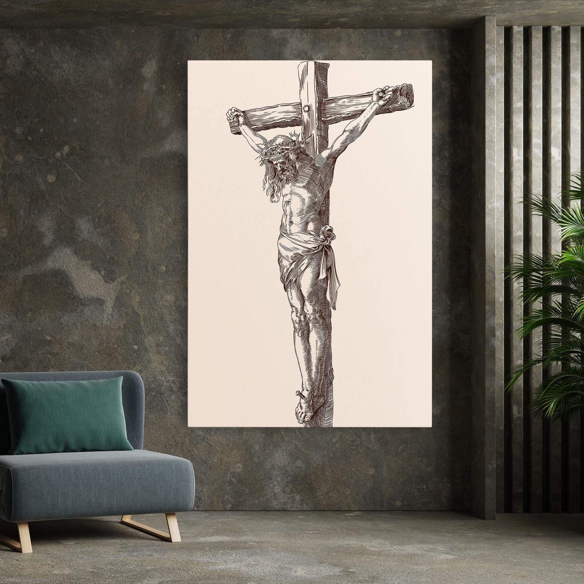 Obraz na Płótnie Brown Cross Jesus mockup 7