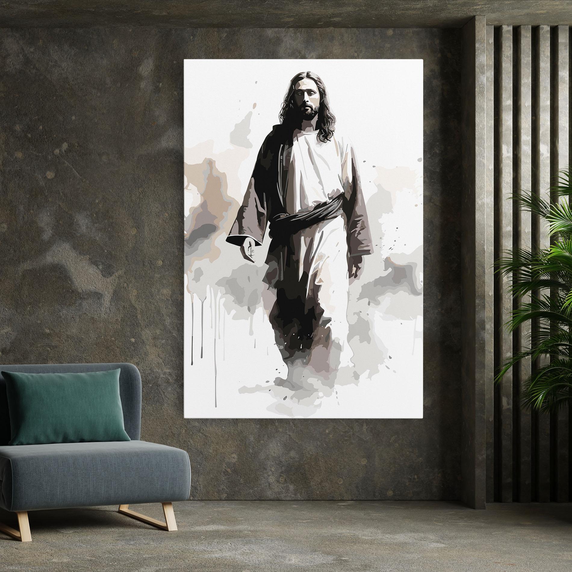 Obraz na Płótnie Watercolor Jesus mockup 7