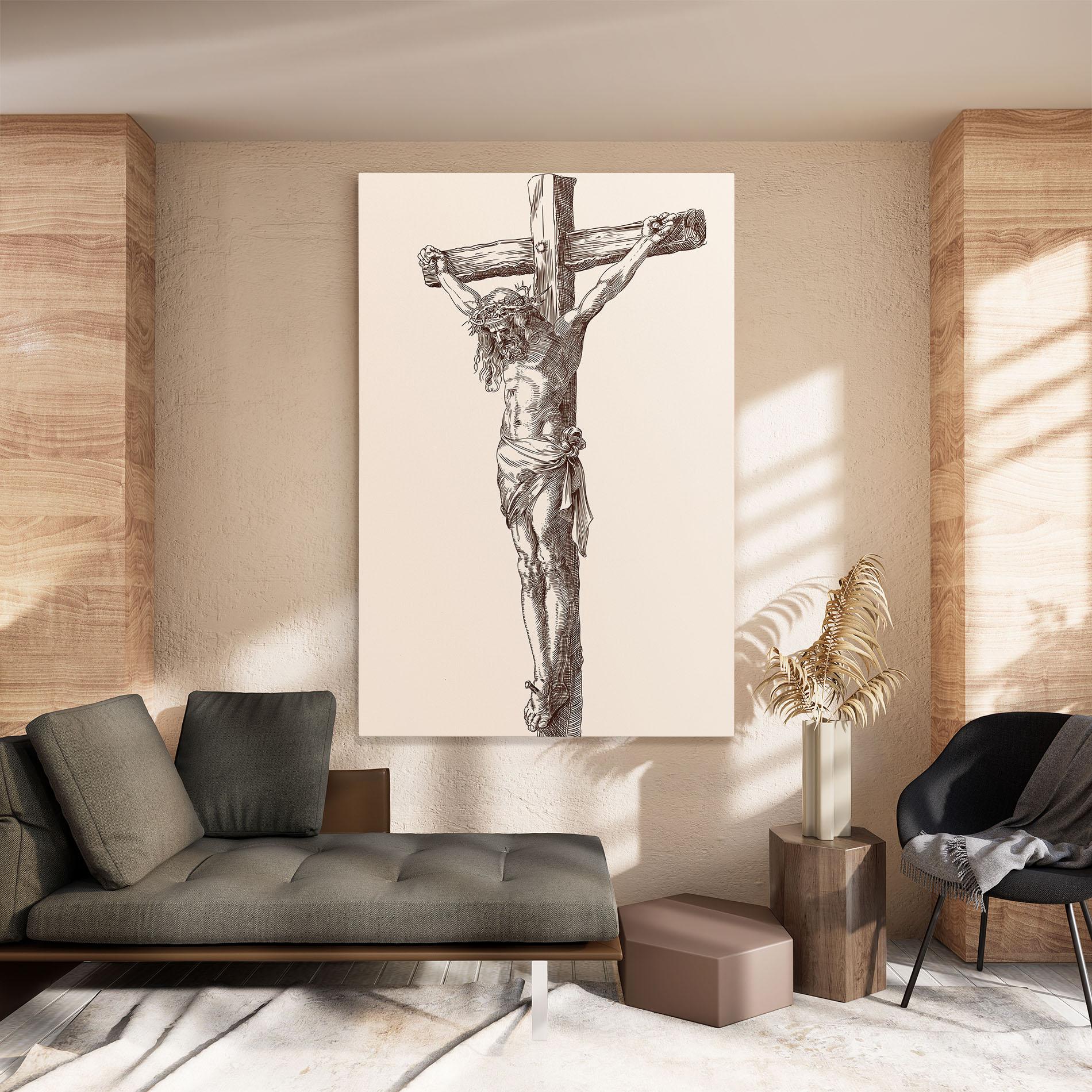 Obraz na Płótnie Brown Cross Jesus mockup 8