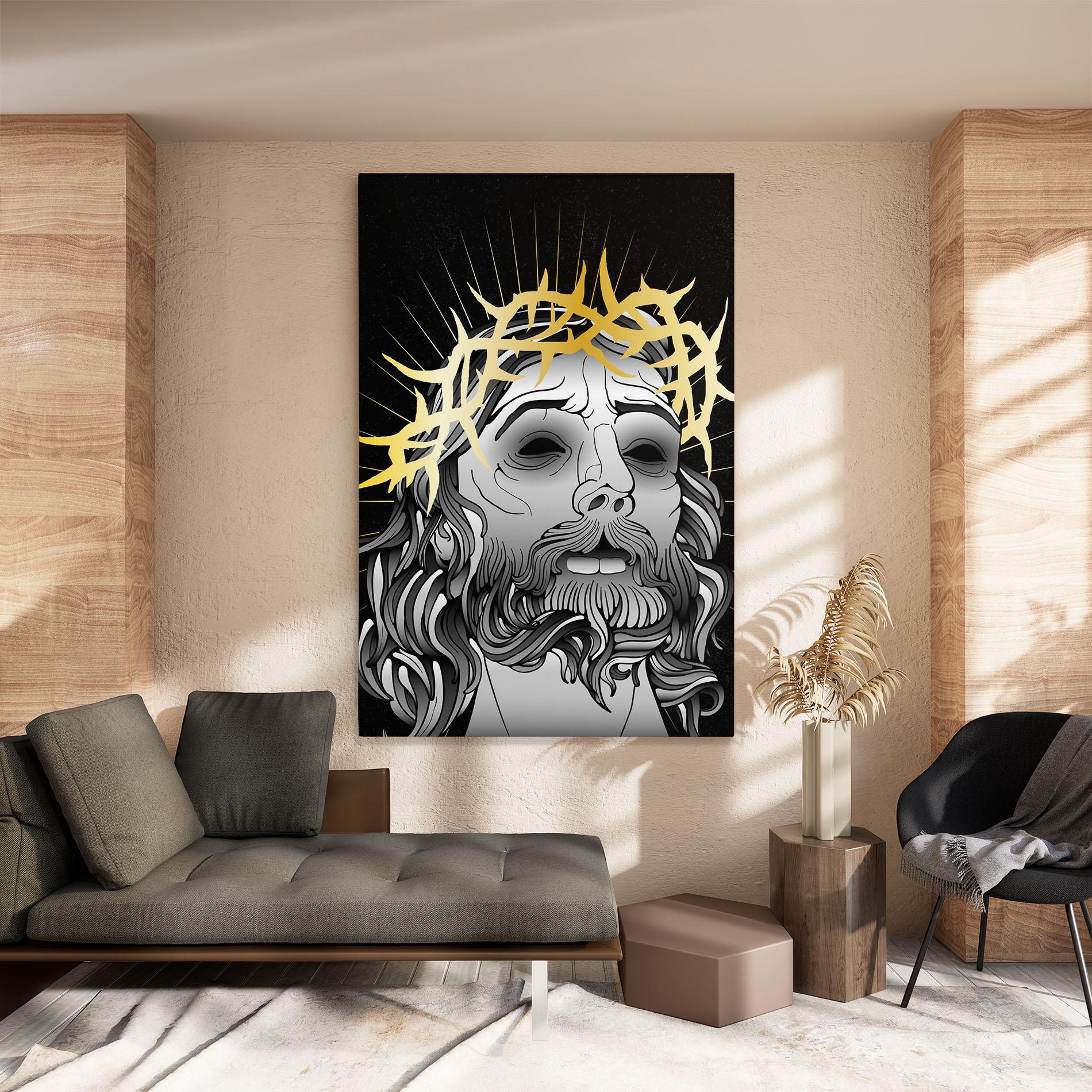 Obraz na Płótnie Gold Christ mockup 8