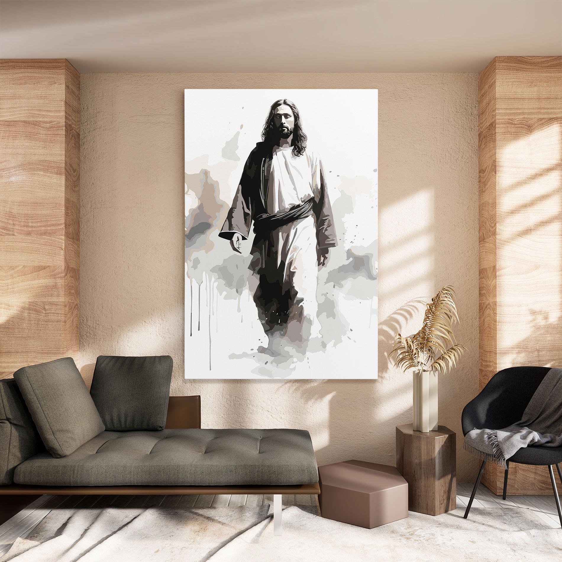 Obraz na Płótnie Watercolor Jesus mockup 8