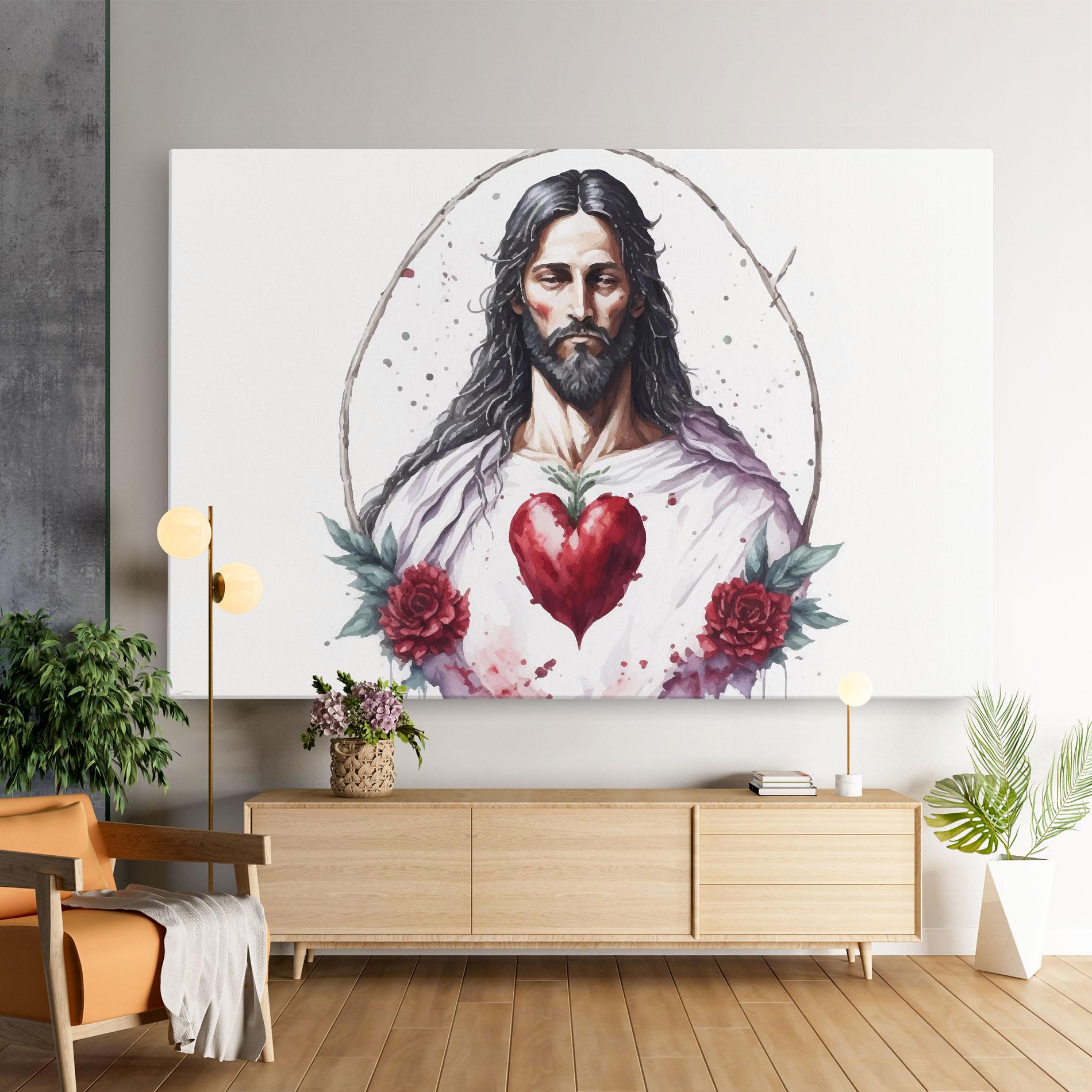 Obraz na Płótnie Jesus Heart mockup 9