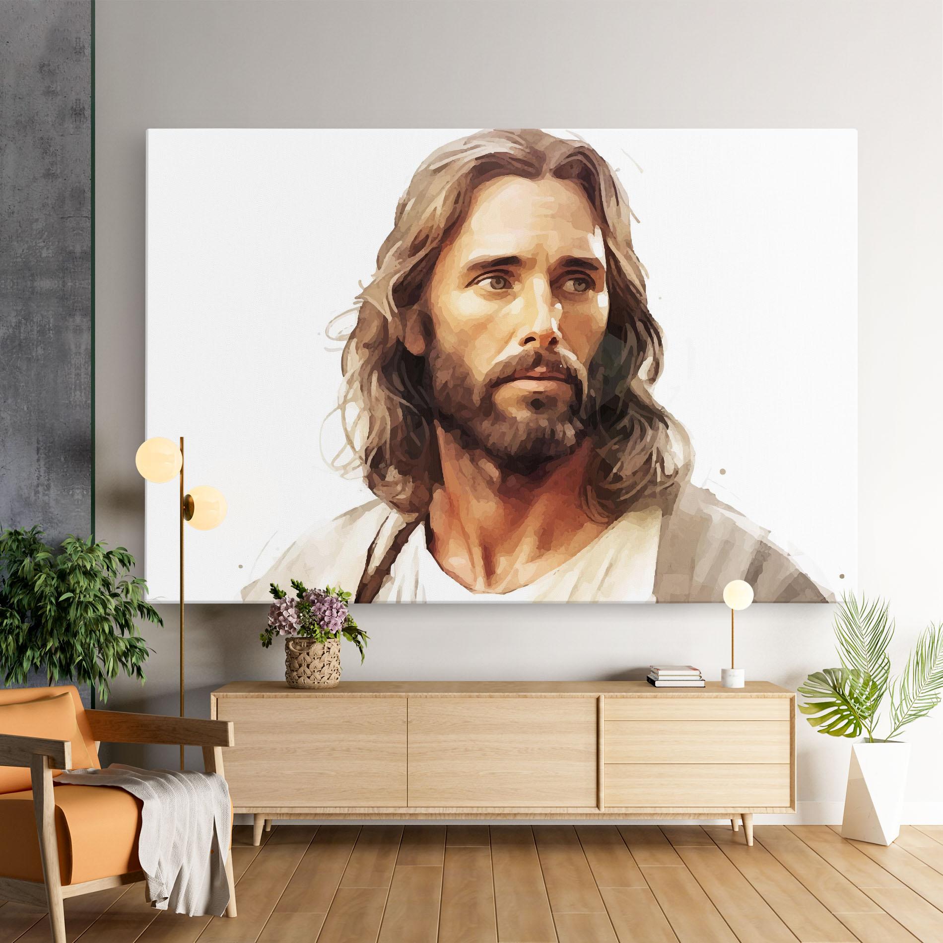 Obraz na Płótnie Jesus Long Hair mockup 9