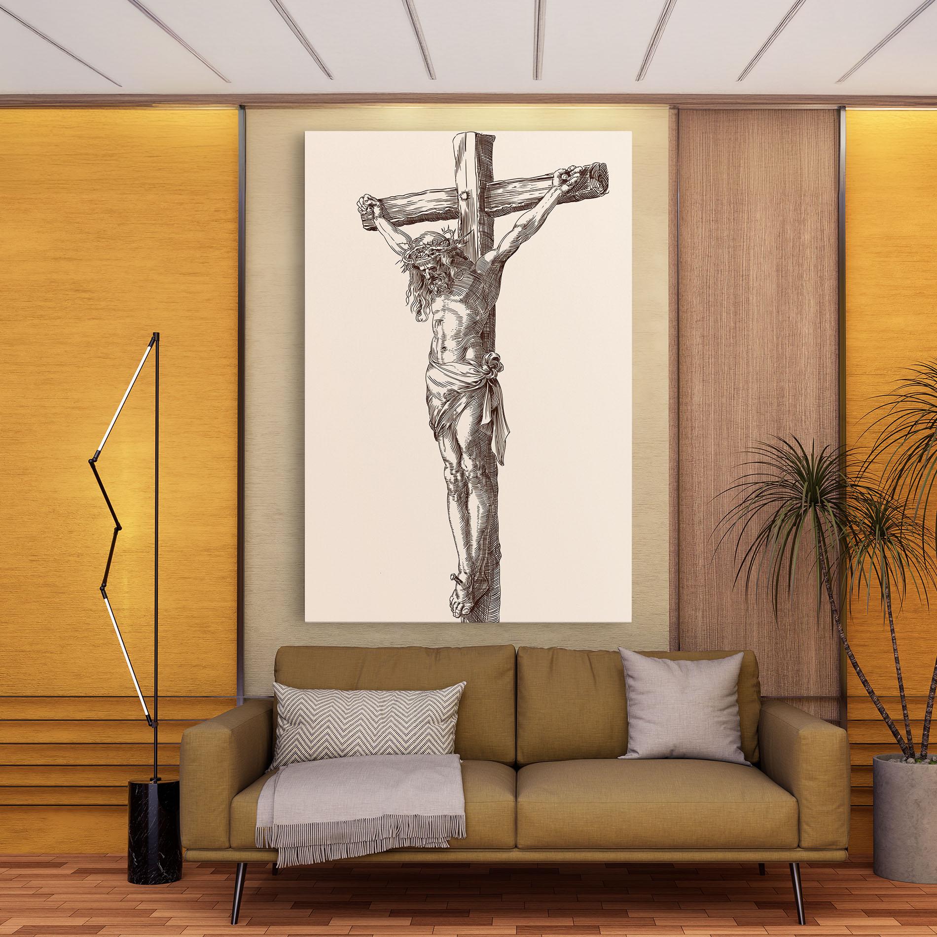 Obraz na Płótnie Brown Cross Jesus mockup 9