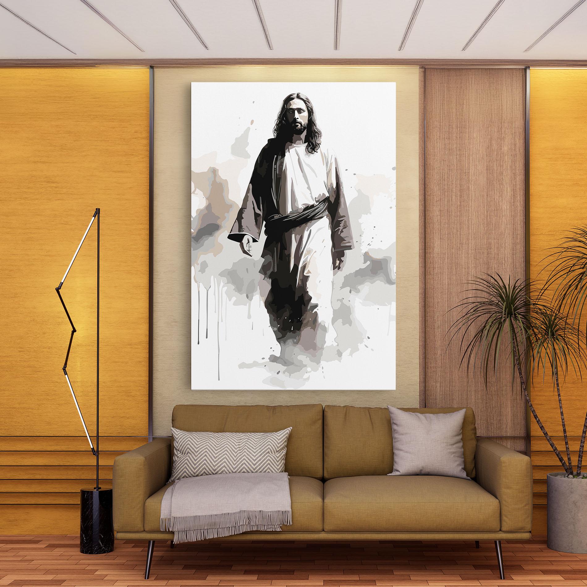 Obraz na Płótnie Watercolor Jesus mockup 9