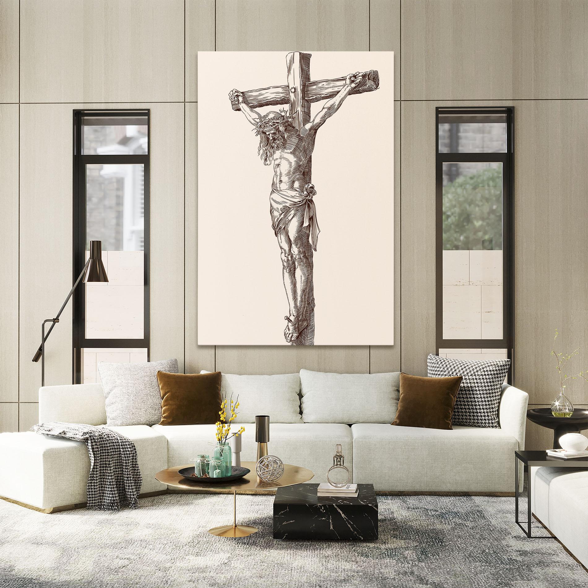 Obraz na Płótnie Brown Cross Jesus mockup 2