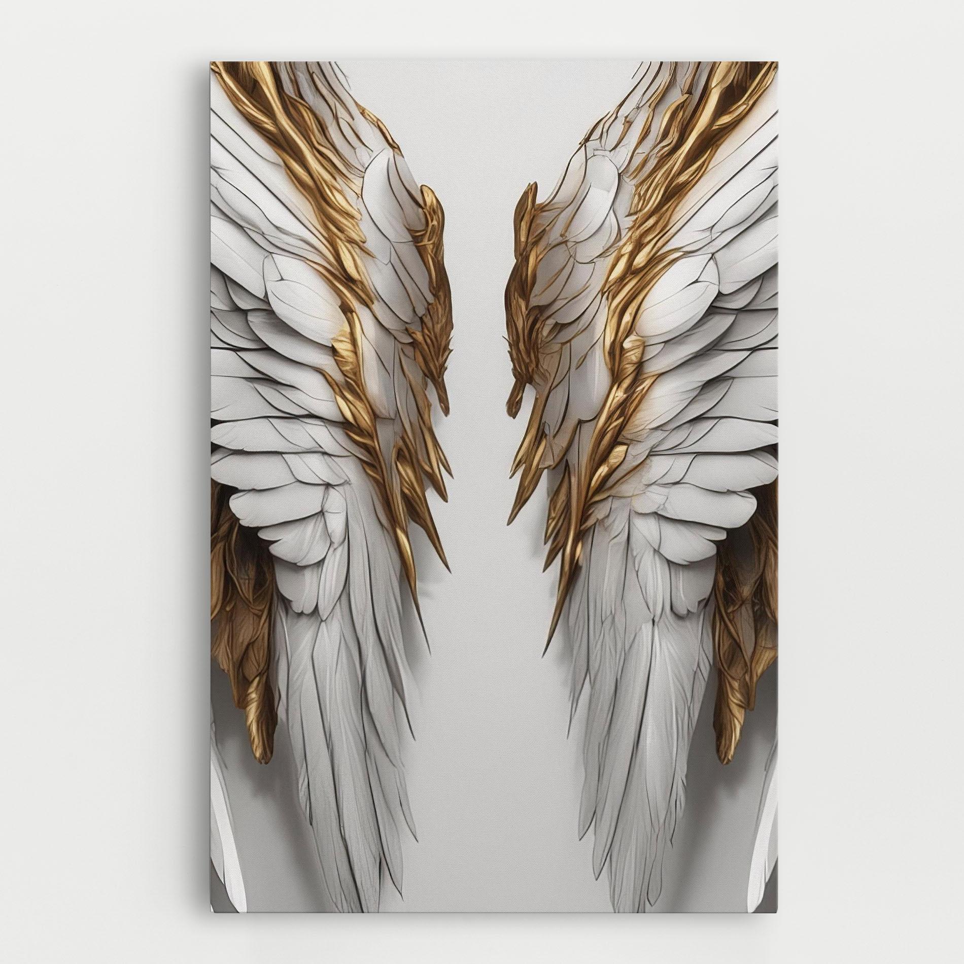 Obraz na Płótnie Realistic Gold Angel Wings mockup 0