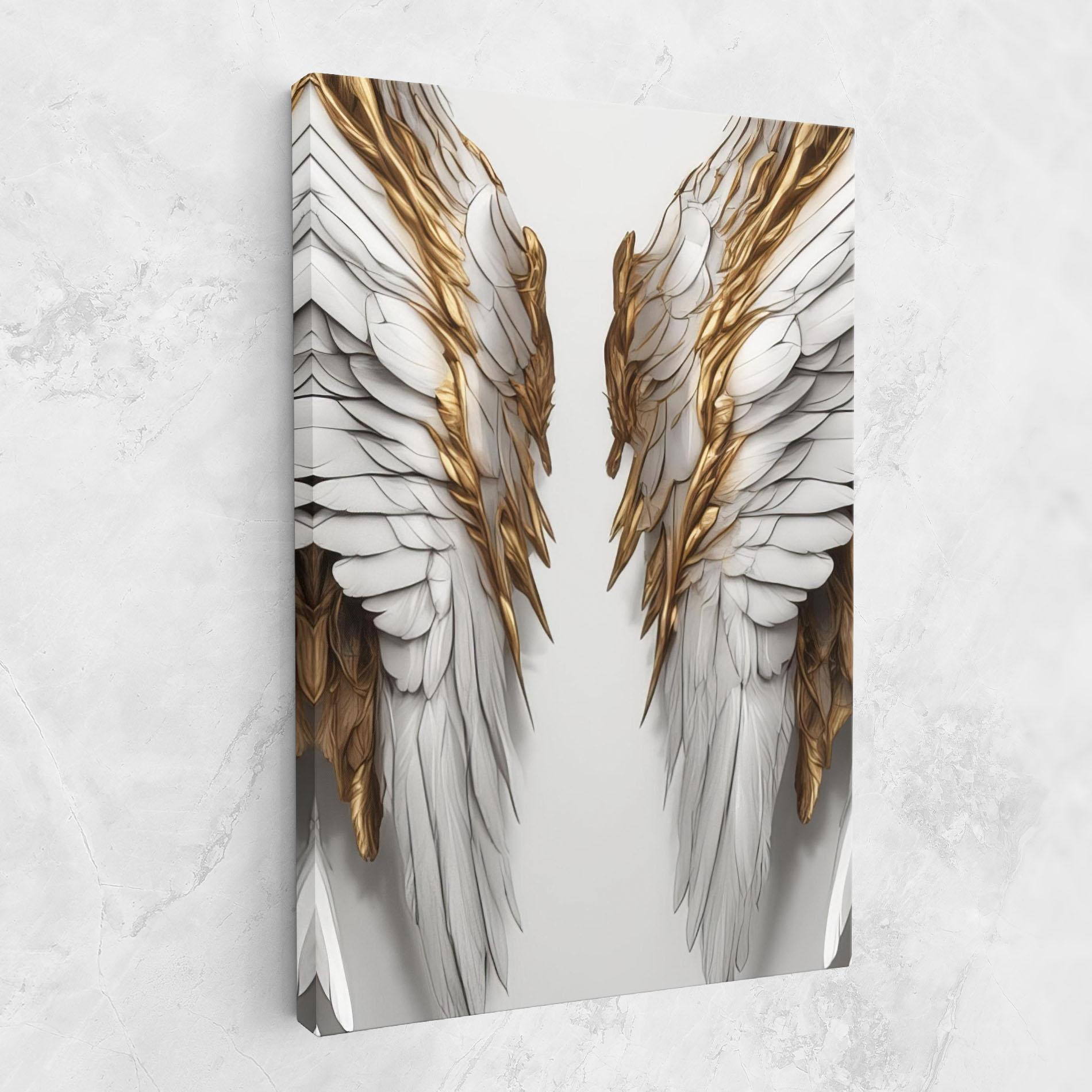 Obraz na Płótnie Realistic Gold Angel Wings mockup 1