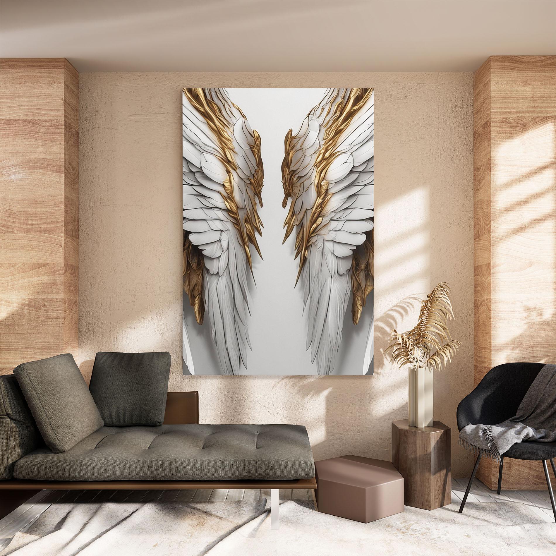 Obraz na Płótnie Realistic Gold Angel Wings mockup 8