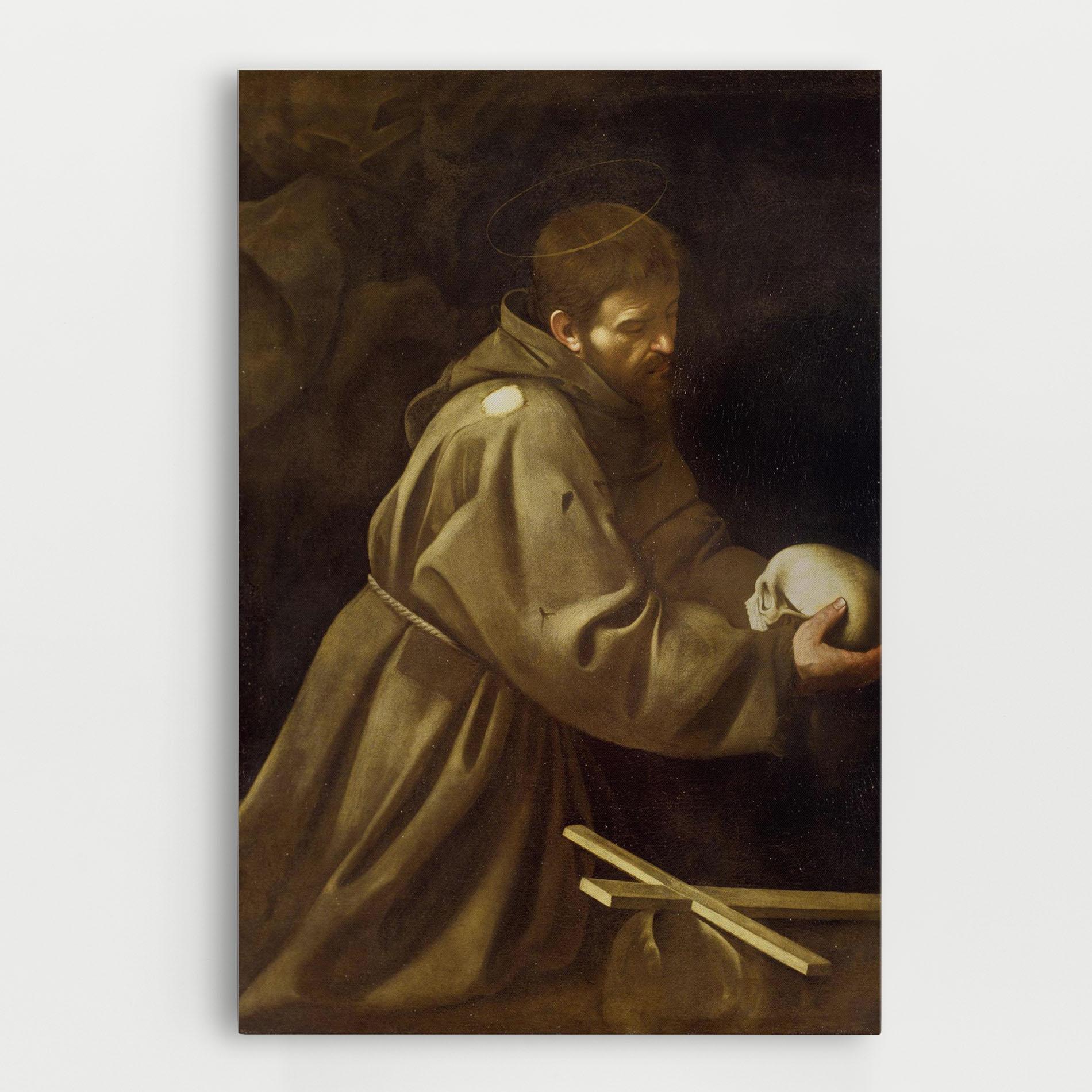Obraz na Płótnie Caravaggio Francis Prayer mockup 0