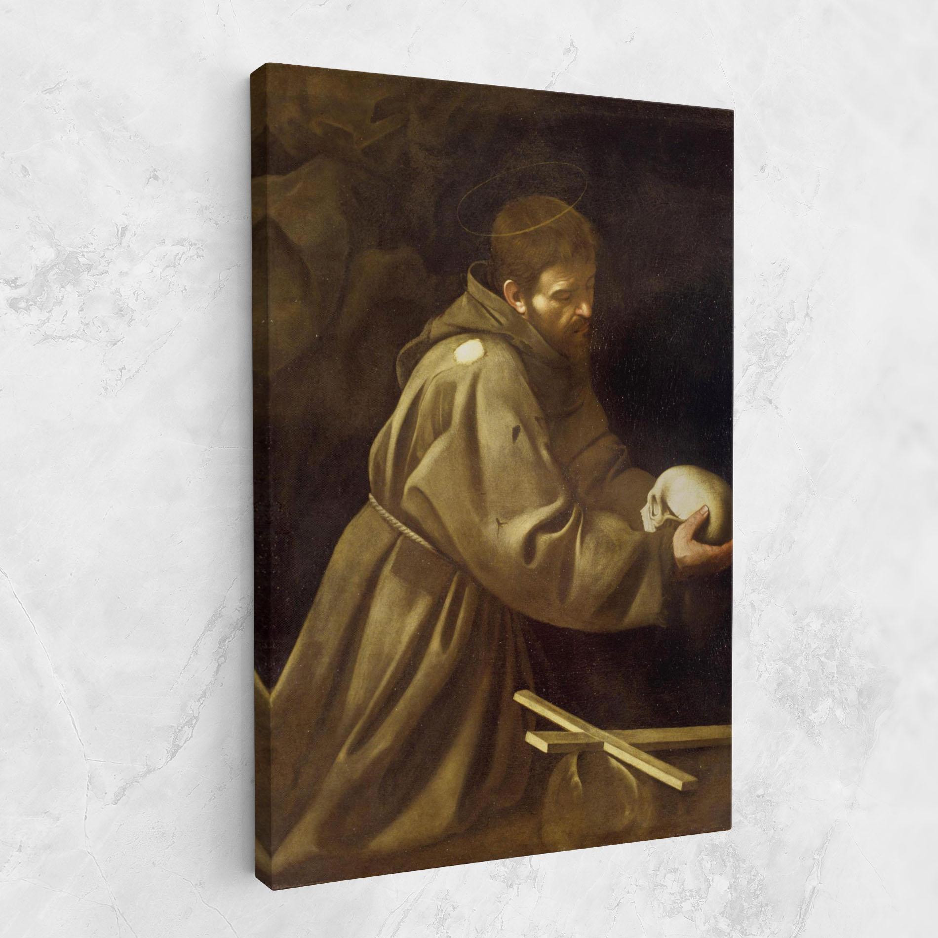 Obraz na Płótnie Caravaggio Francis Prayer mockup 1