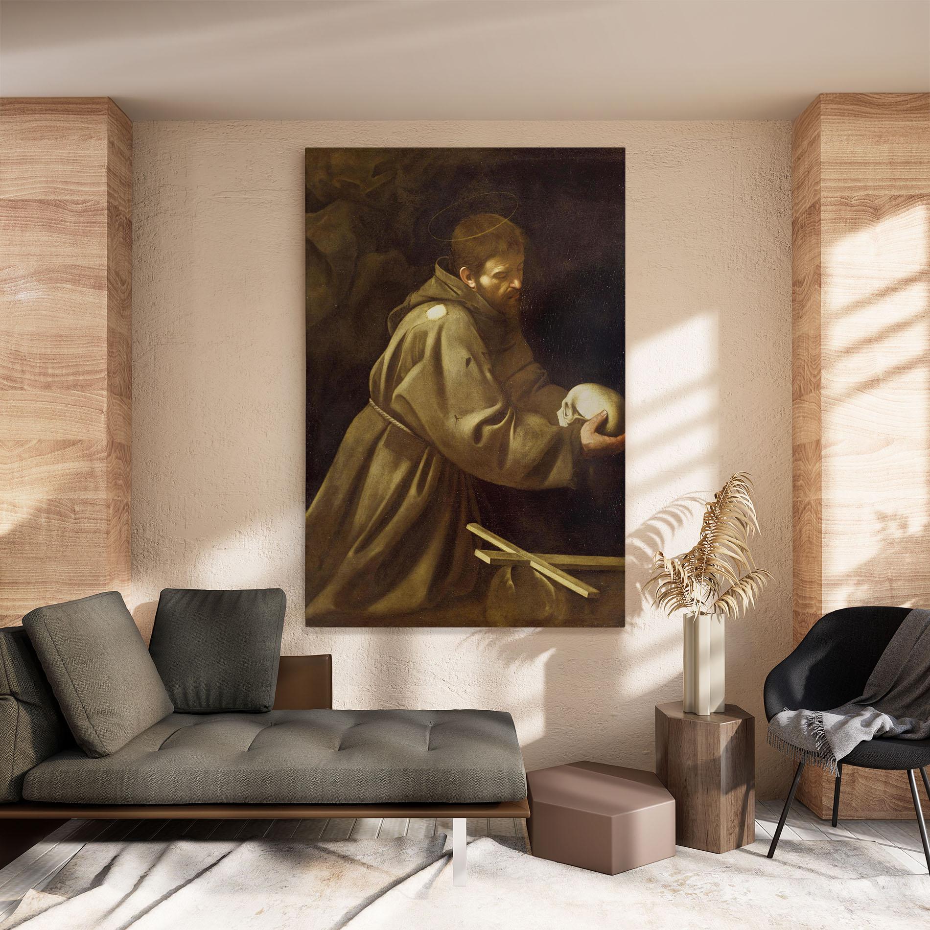 Obraz na Płótnie Caravaggio Francis Prayer mockup 8