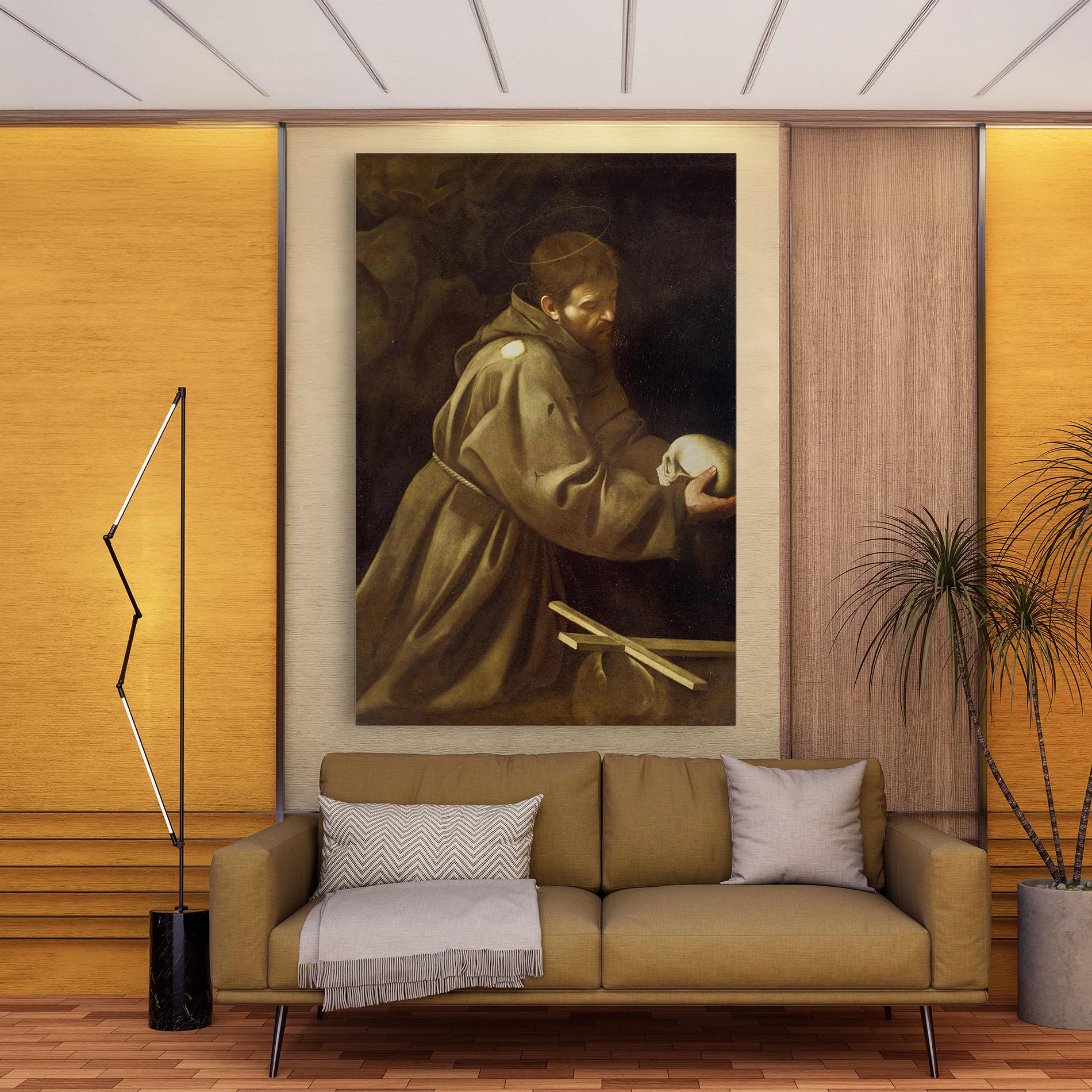 Obraz na Płótnie Caravaggio Francis Prayer mockup 9