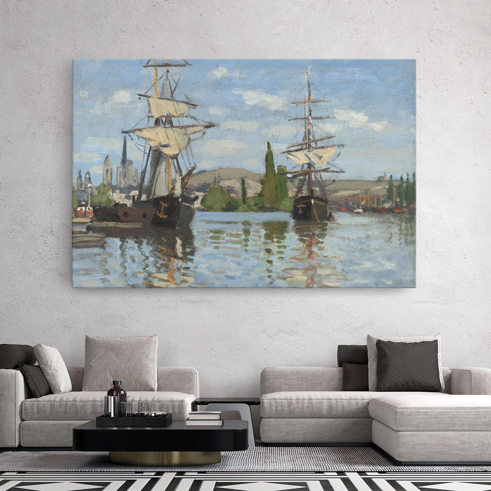 Obraz na Płótnie Ships At Rouen mockup 2