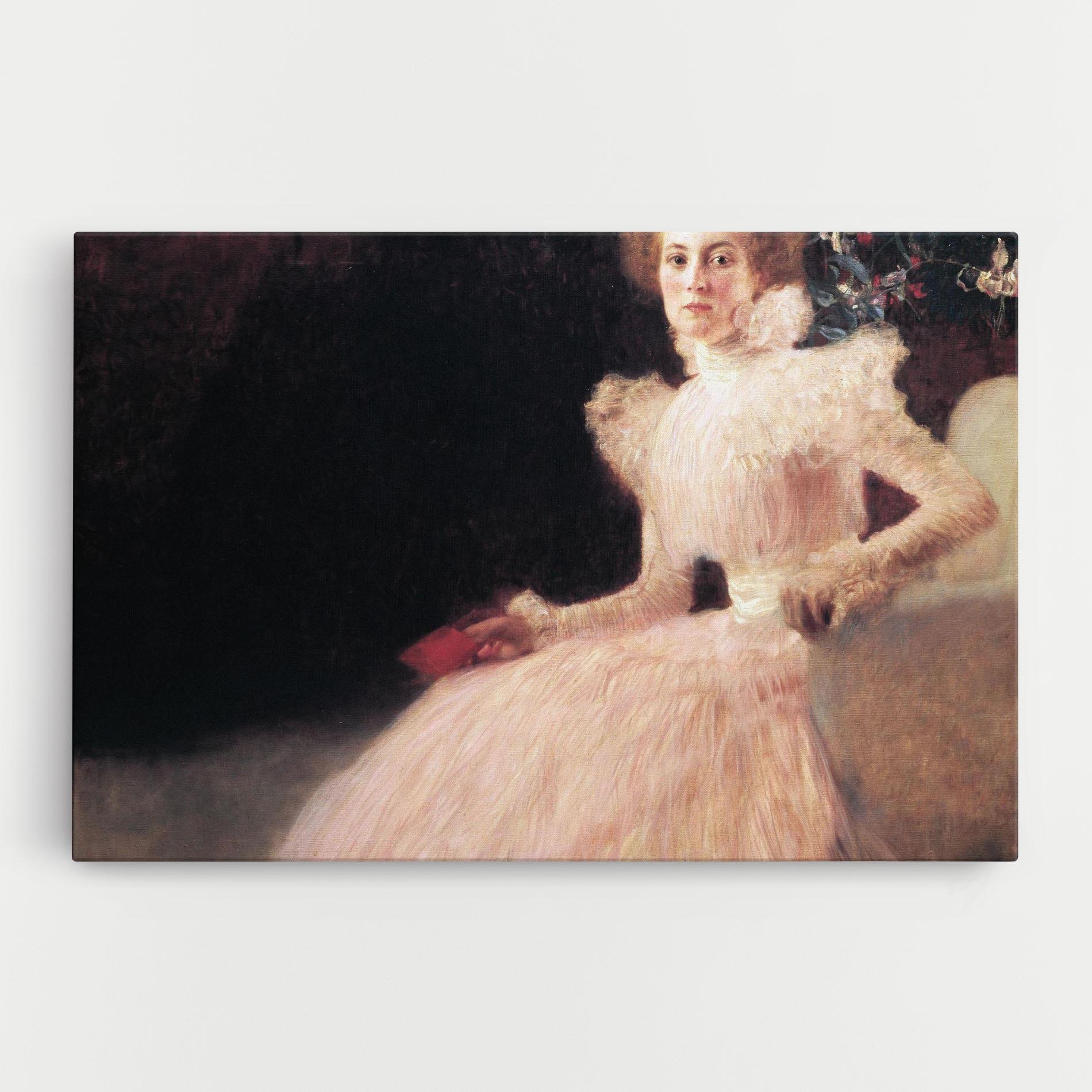 Obraz na Płótnie Gustav Klimt Pink Dress mockup 0