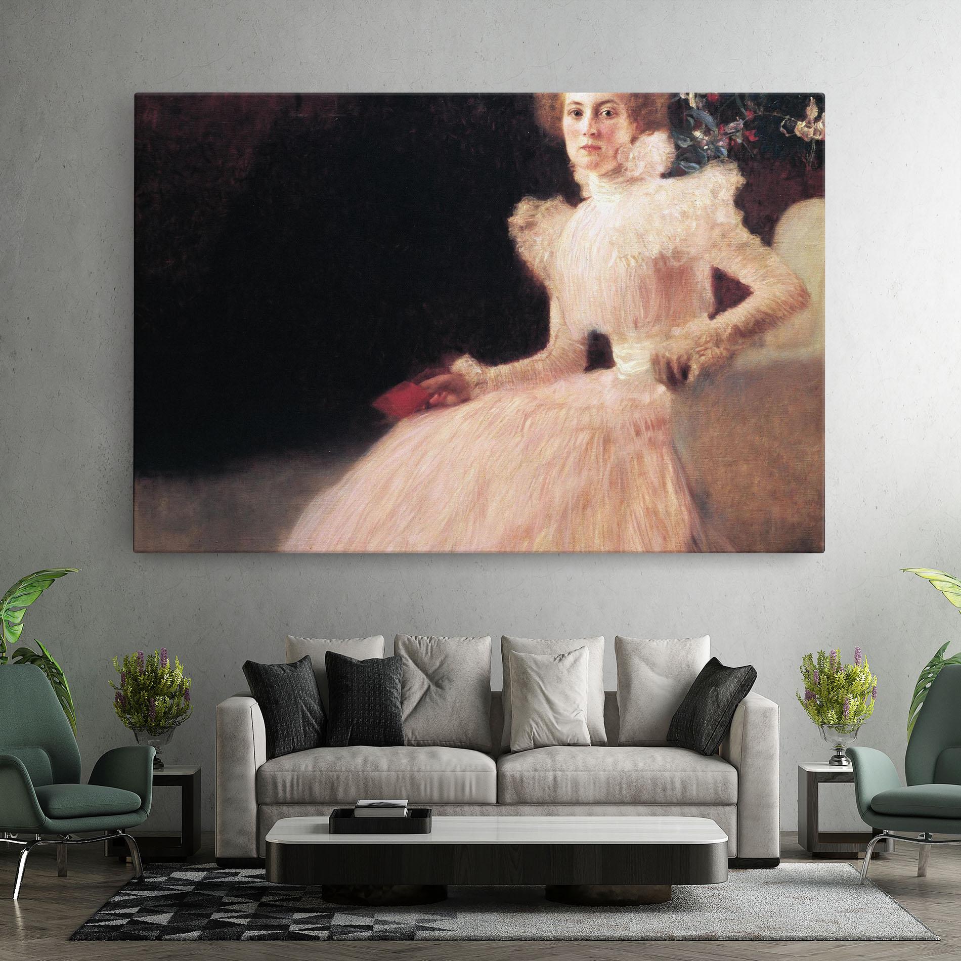 Obraz na Płótnie Gustav Klimt Pink Dress mockup 7