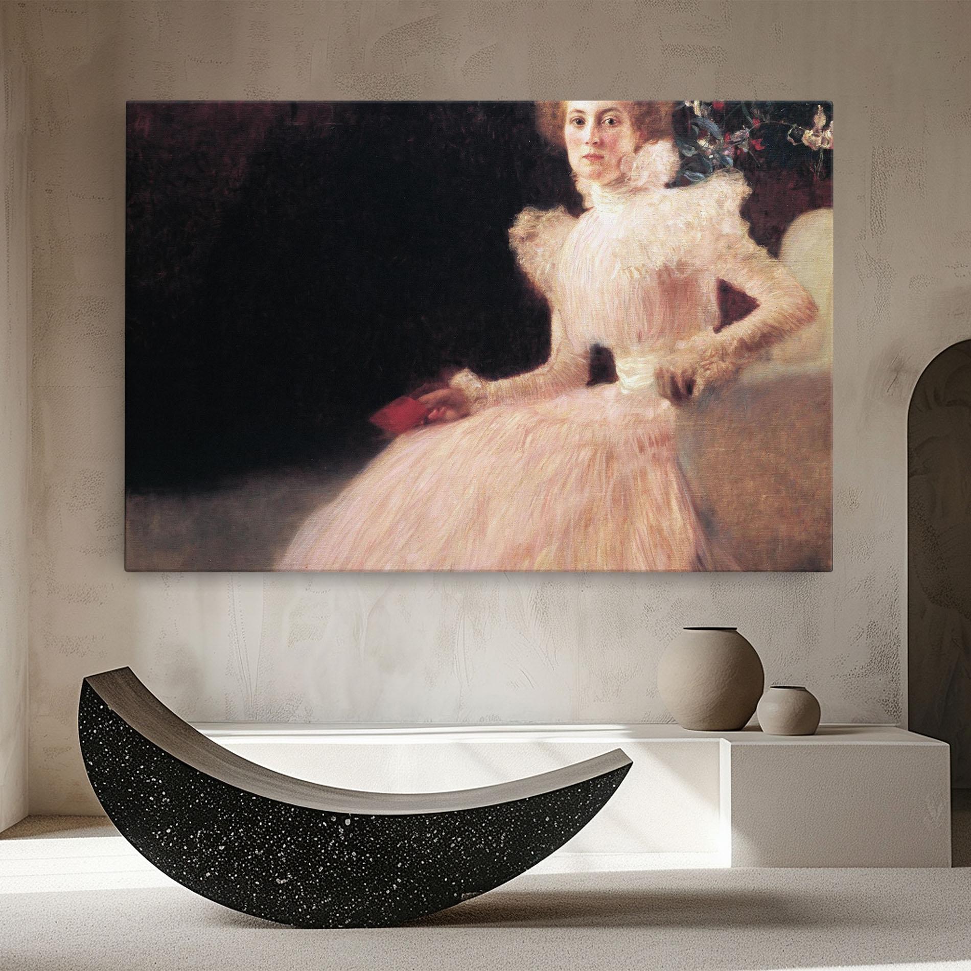 Obraz na Płótnie Gustav Klimt Pink Dress mockup 8