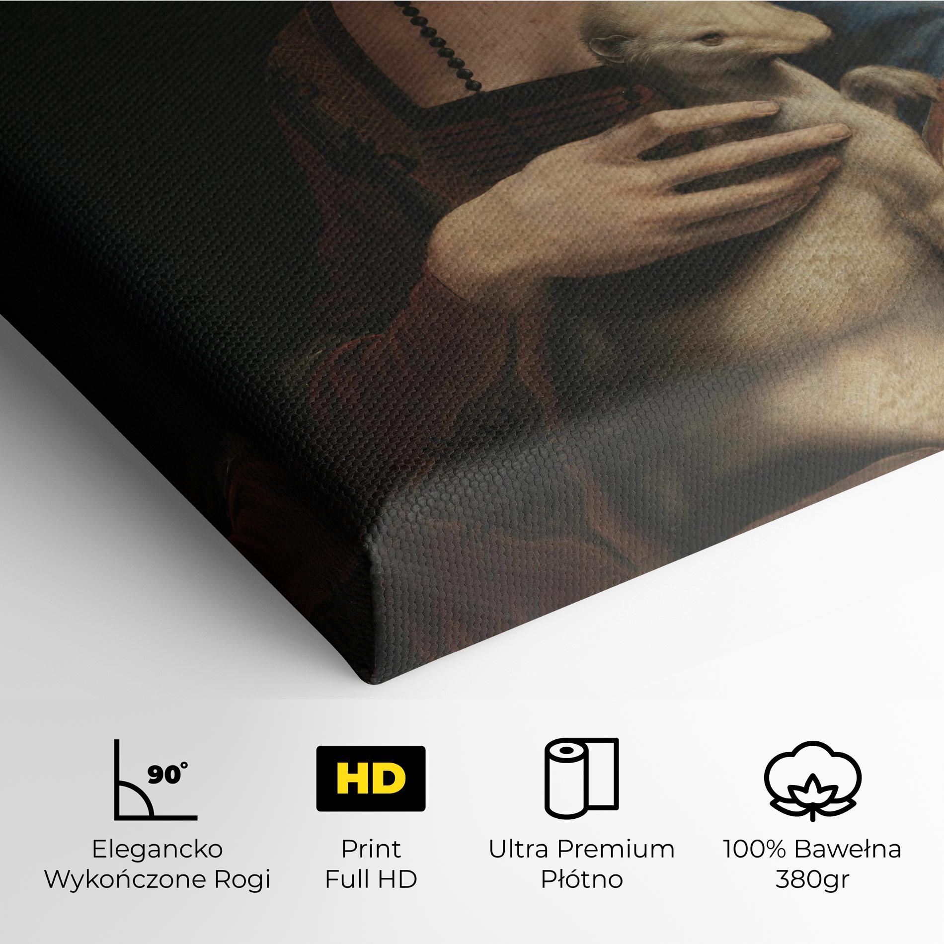 Obraz na Płótnie Lady With An Ermine Leonardo Da Vinci mockup 4