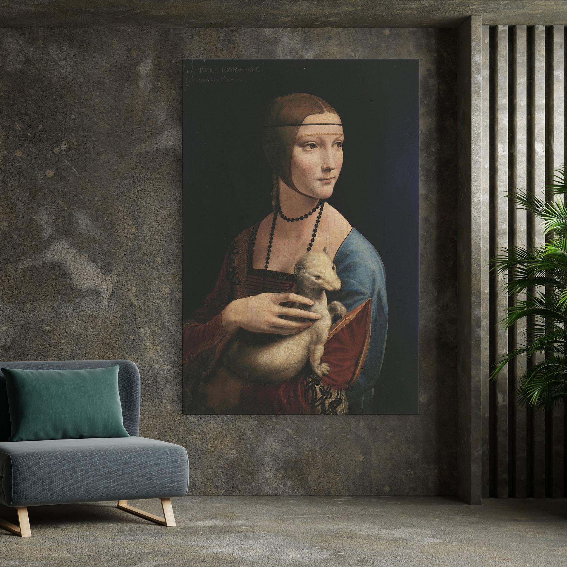 Obraz na Płótnie Lady With An Ermine Leonardo Da Vinci mockup 7