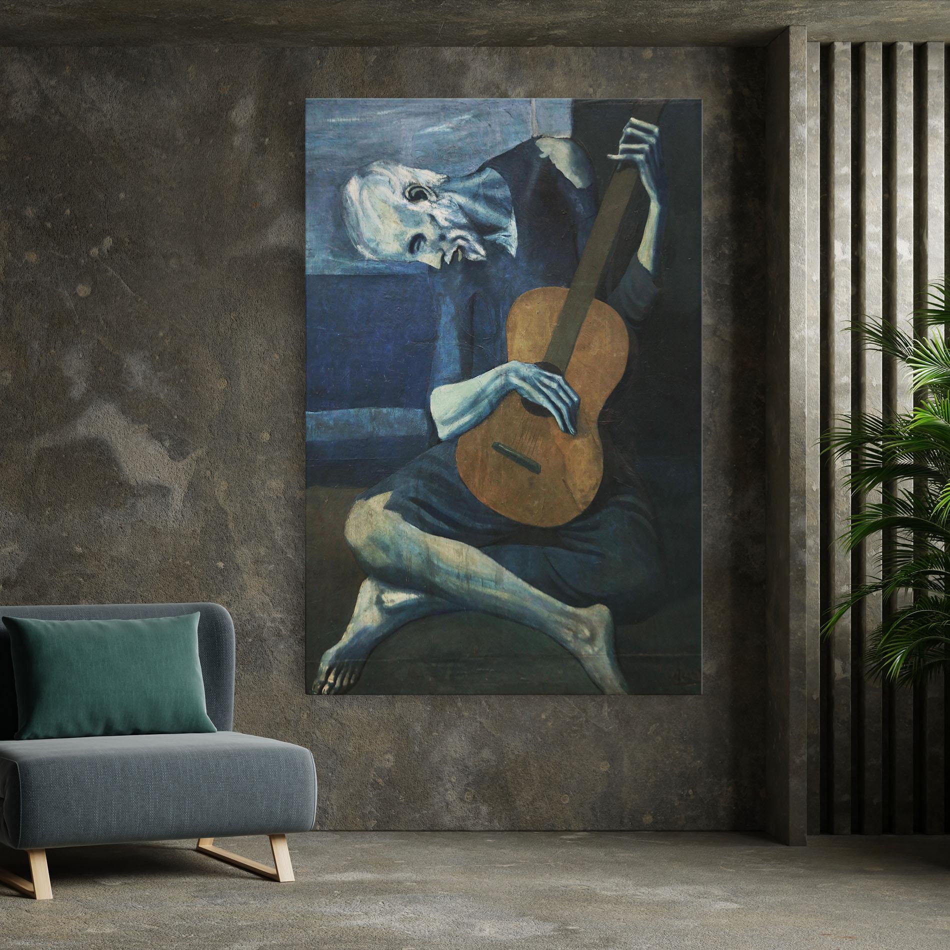 Obraz na Płótnie Old Guitarist mockup 7