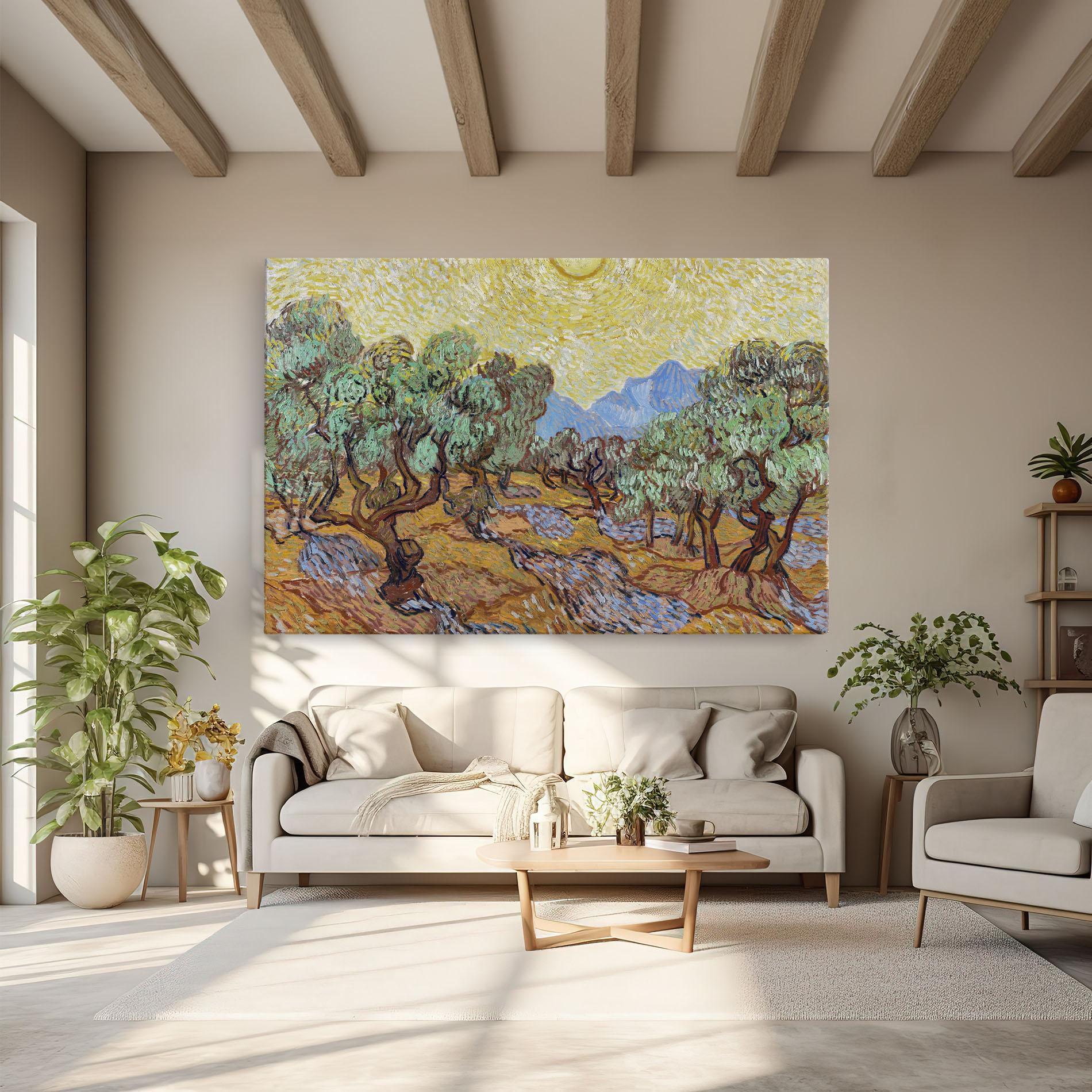 Obraz na Płótnie Gogh Olive Trees mockup 6