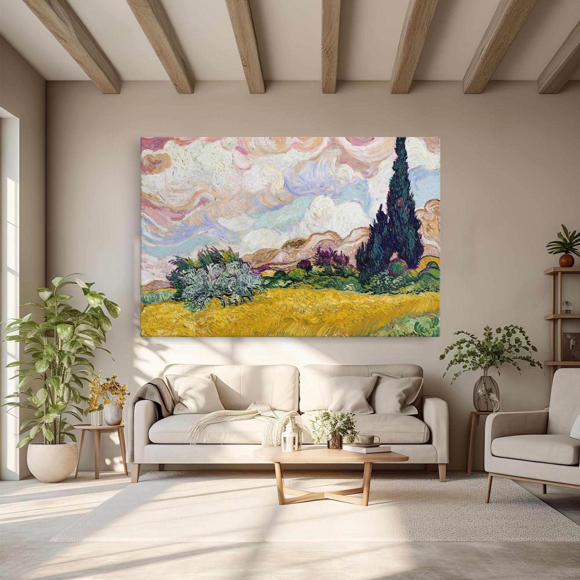 Obraz na Płótnie Pastel Wheat Field mockup 6