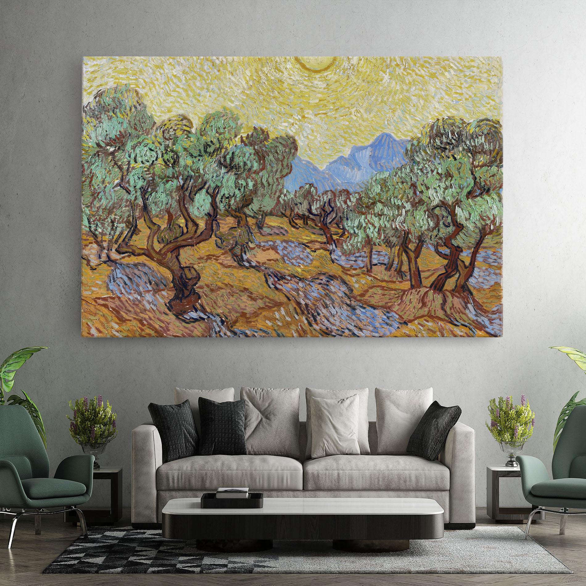 Obraz na Płótnie Gogh Olive Trees mockup 7