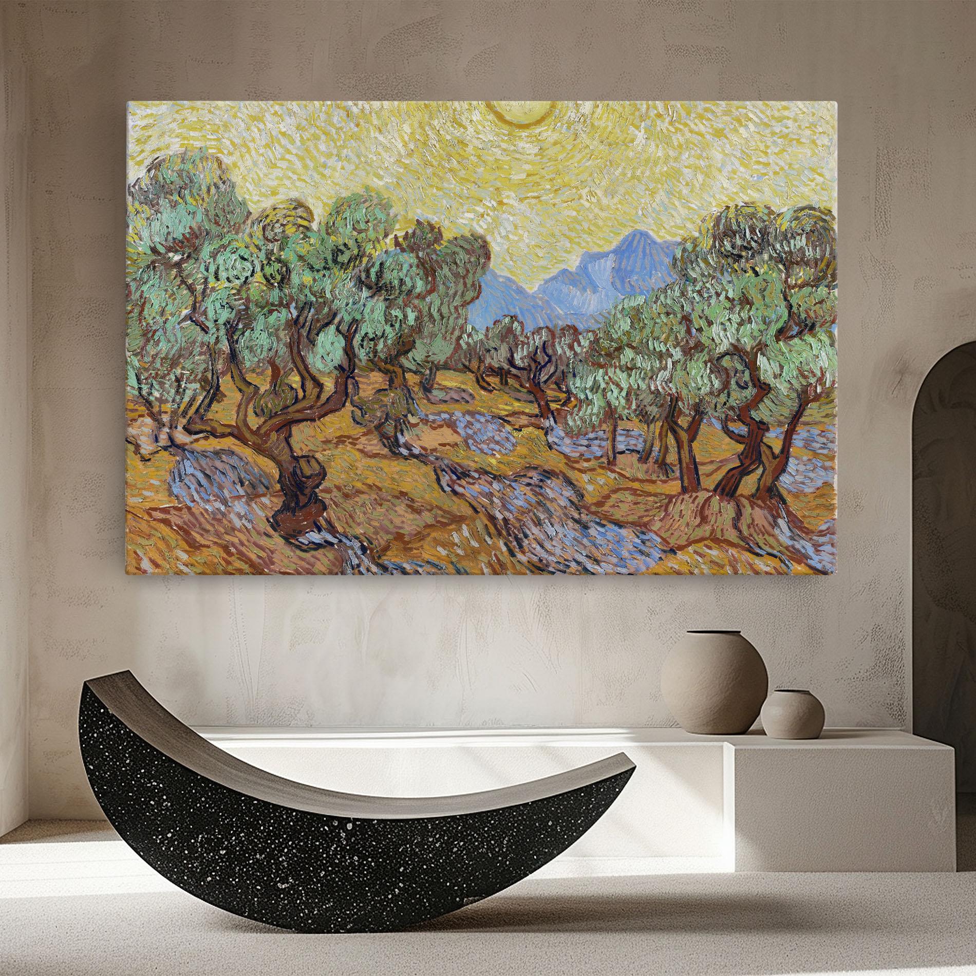 Obraz na Płótnie Gogh Olive Trees mockup 8