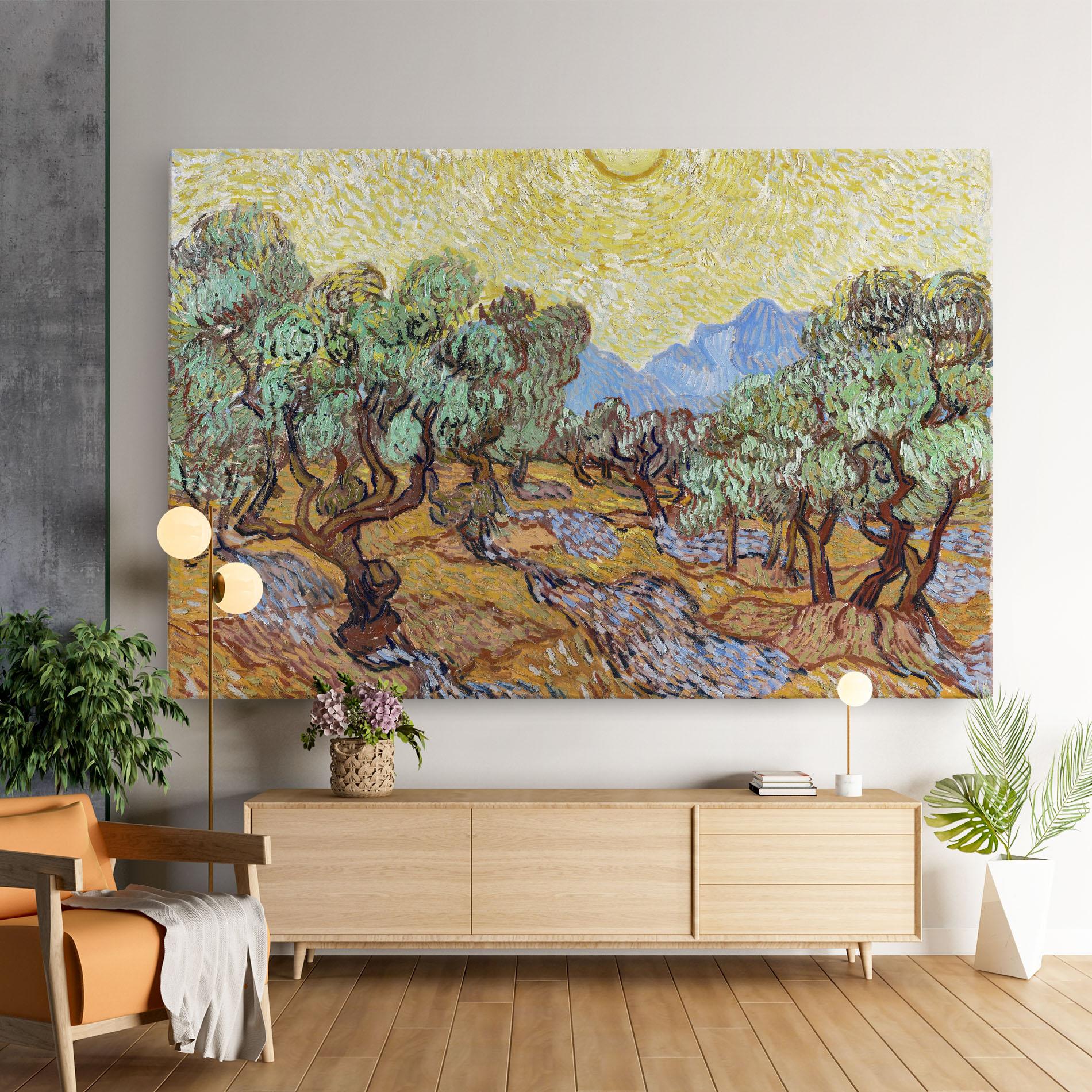 Obraz na Płótnie Gogh Olive Trees mockup 9
