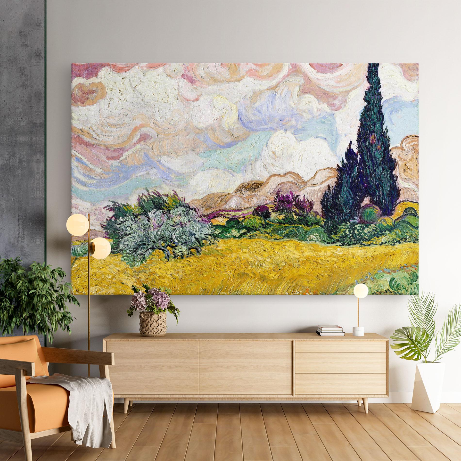 Obraz na Płótnie Pastel Wheat Field mockup 9