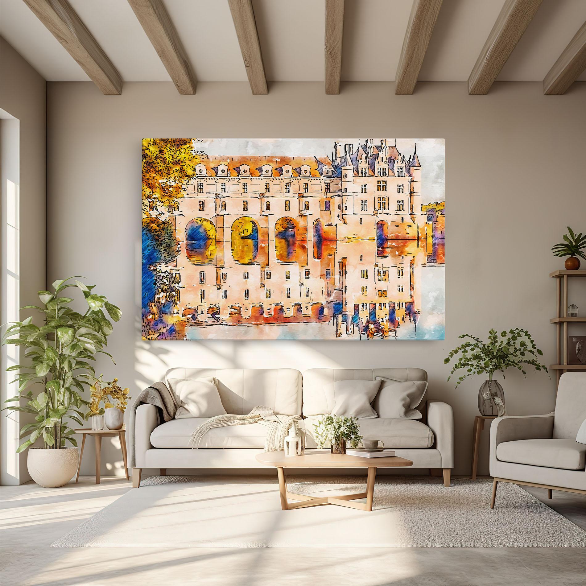 Obraz na Płótnie Blue Orange Castle mockup 6