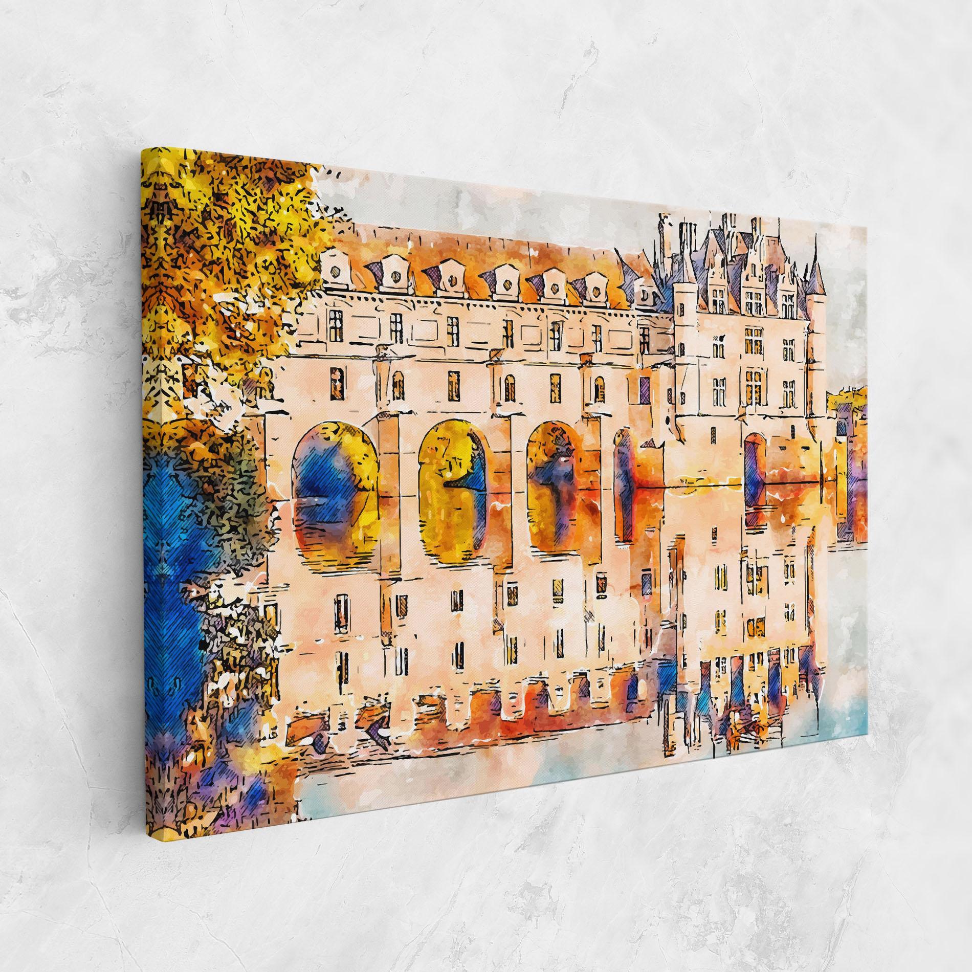 Obraz na Płótnie Blue Orange Castle mockup 1