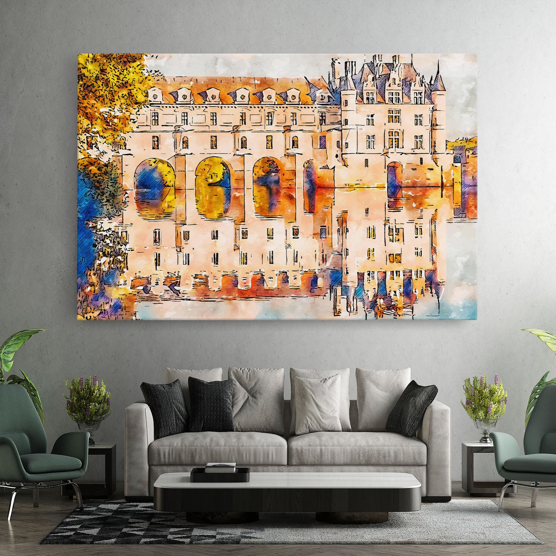 Obraz na Płótnie Blue Orange Castle mockup 7