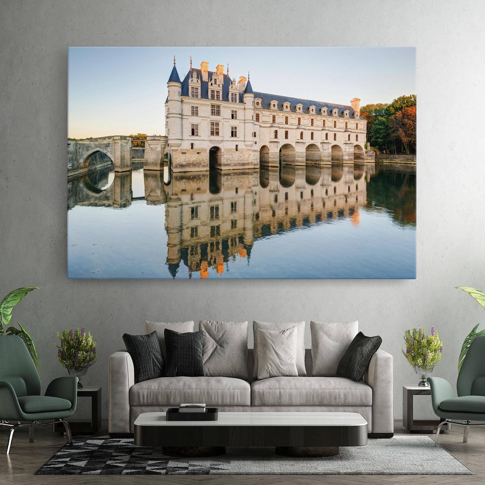 Obraz na Płótnie Chateau Chenonceau Castle mockup 7