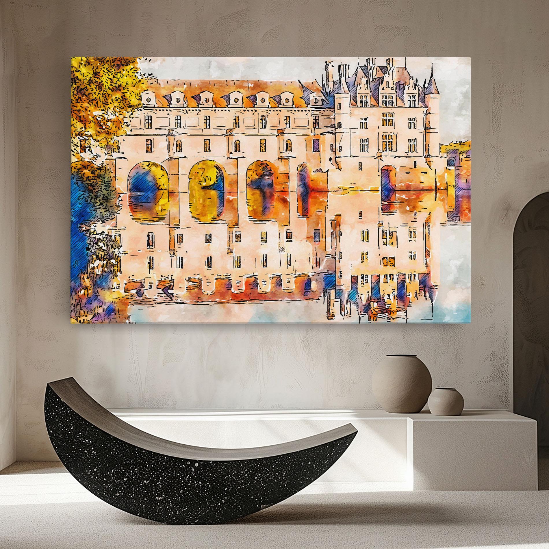 Obraz na Płótnie Blue Orange Castle mockup 8