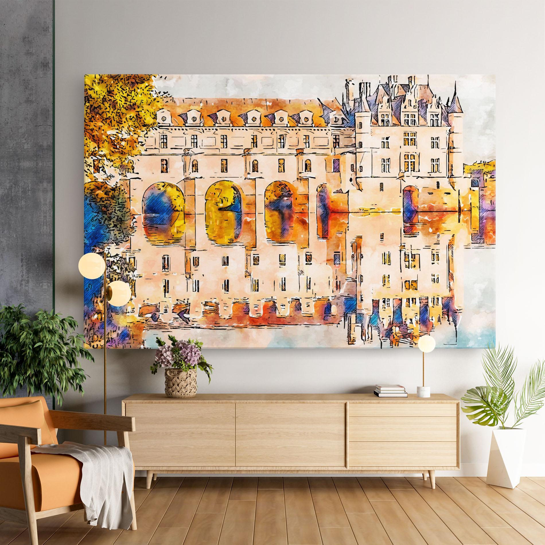 Obraz na Płótnie Blue Orange Castle mockup 9