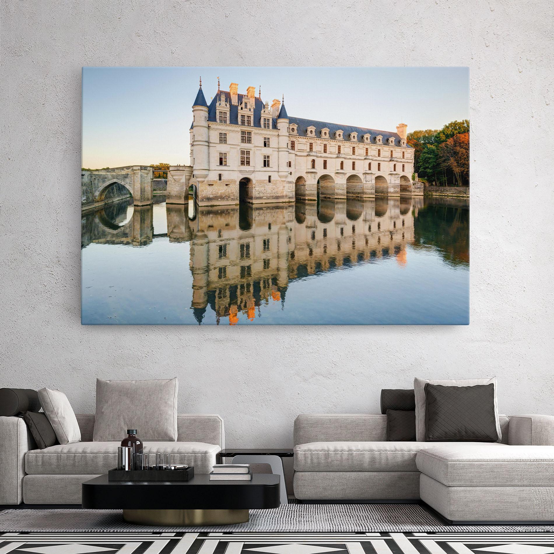 Obraz na Płótnie Chateau Chenonceau Castle mockup 2