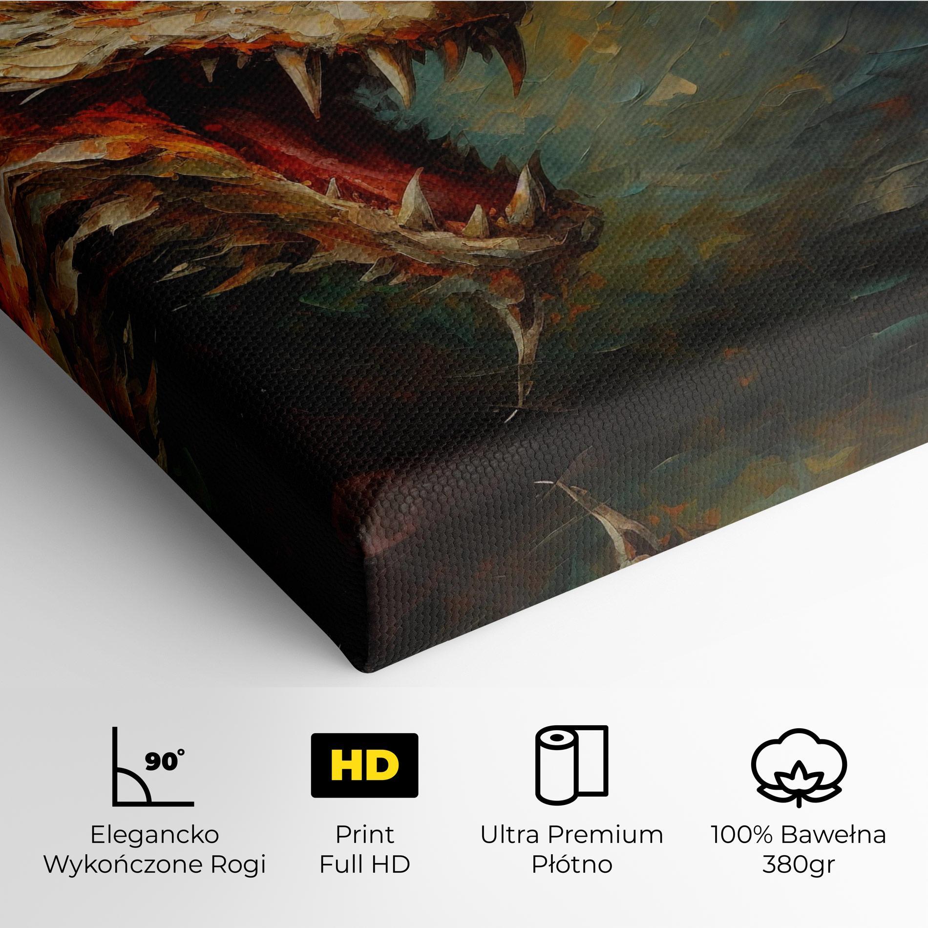 Obraz na Płótnie Angry Dragon Painting mockup 4