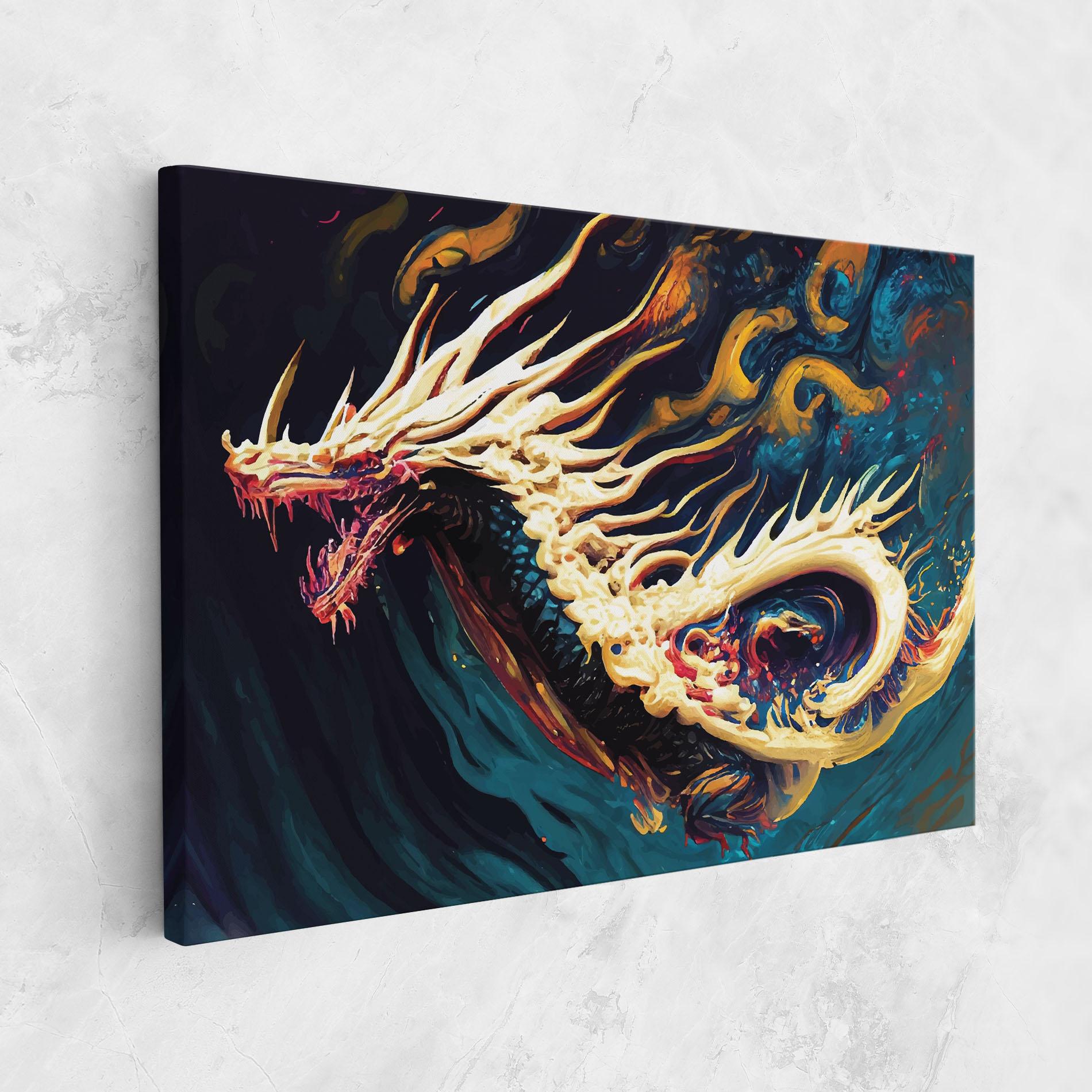 Obraz na Płótnie Flying Acrylic Dragon mockup 1